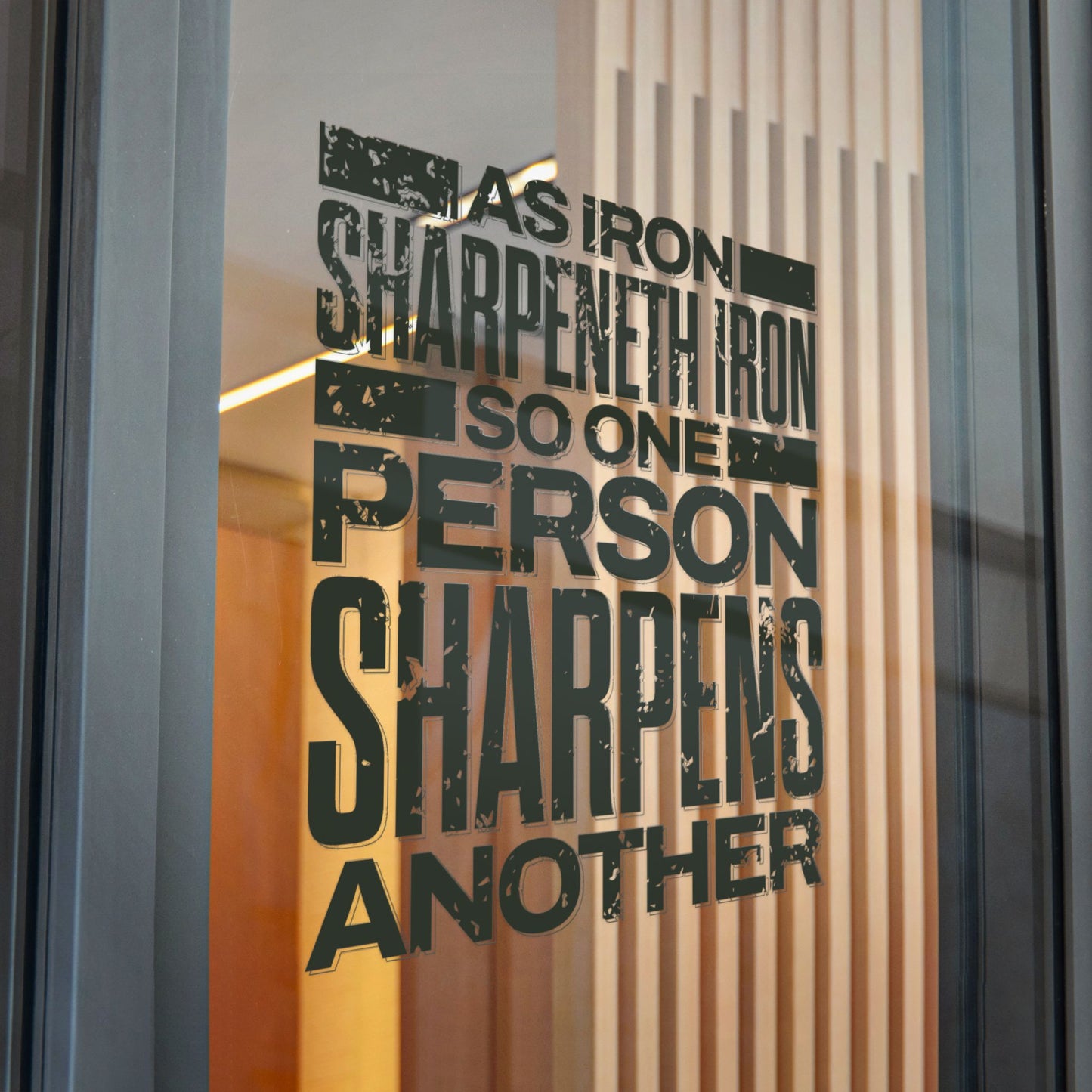 "As Iron Sharpeneth Iron So One Person Sharpens Another" Unisex Inspirational Die-Cut Stickers - The Shield of Light