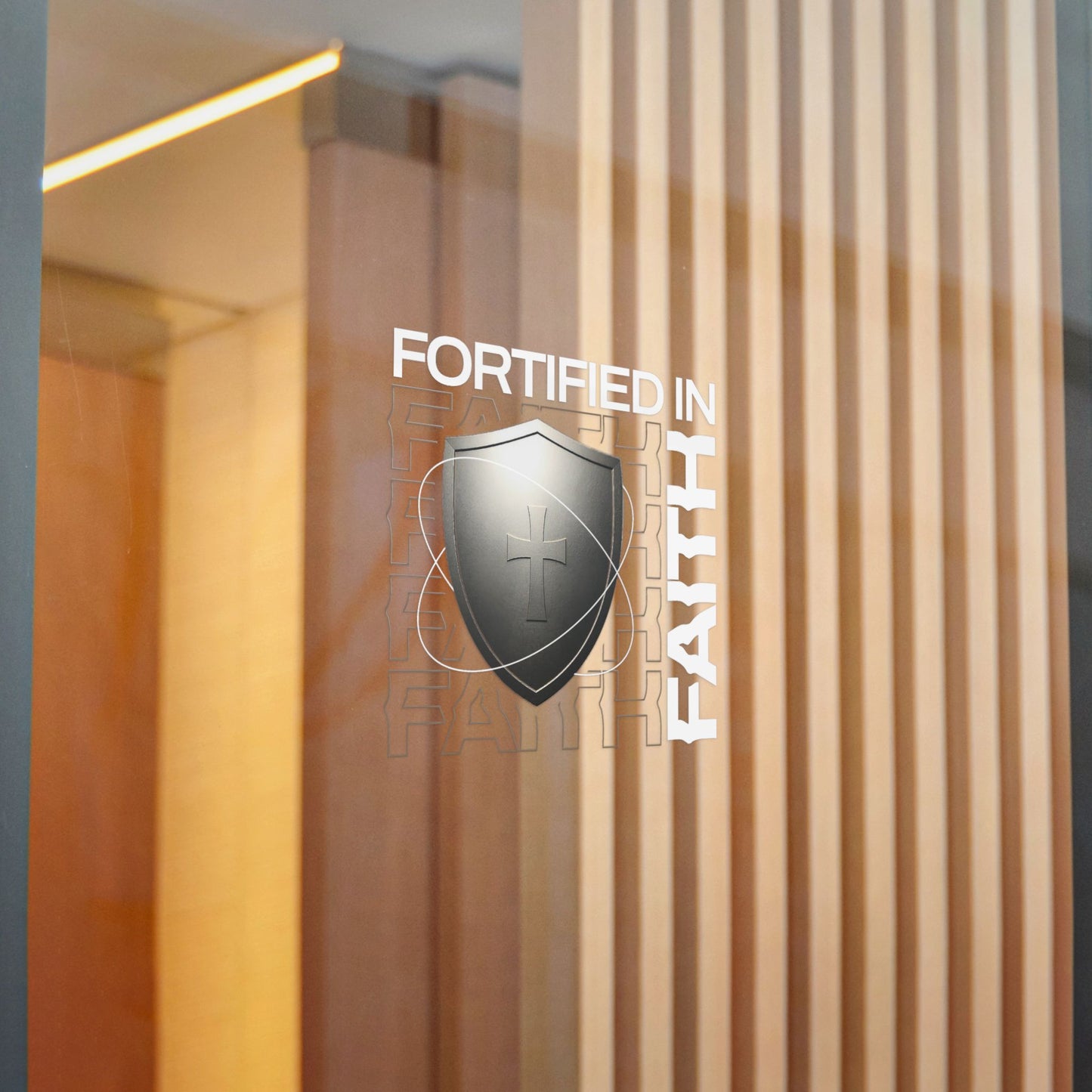 "Fortified In Faith " Unisex Inspirational Die-Cut Stickers - The Shield of Light