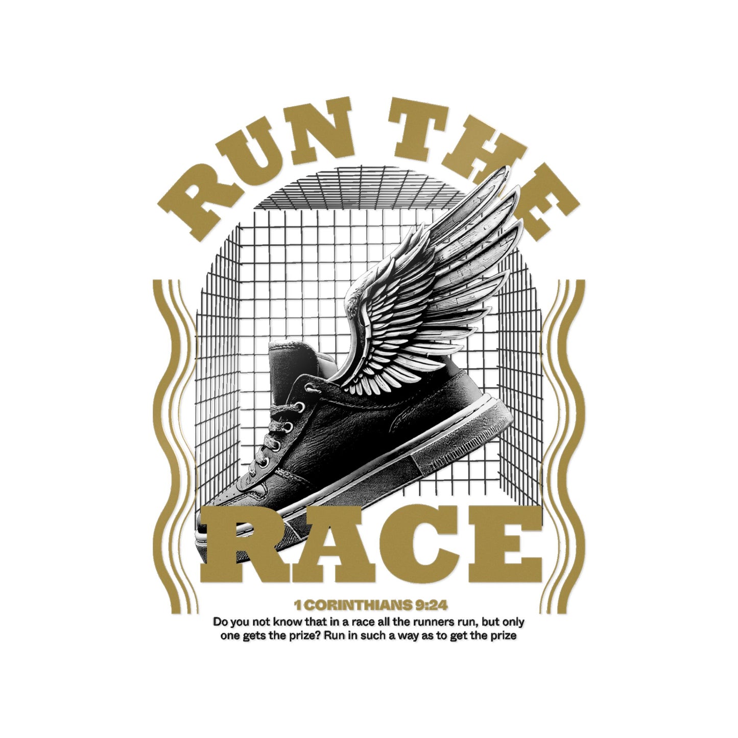 "Run The Race" Unisex Inspirational Die-Cut Stickers - The Shield of Light