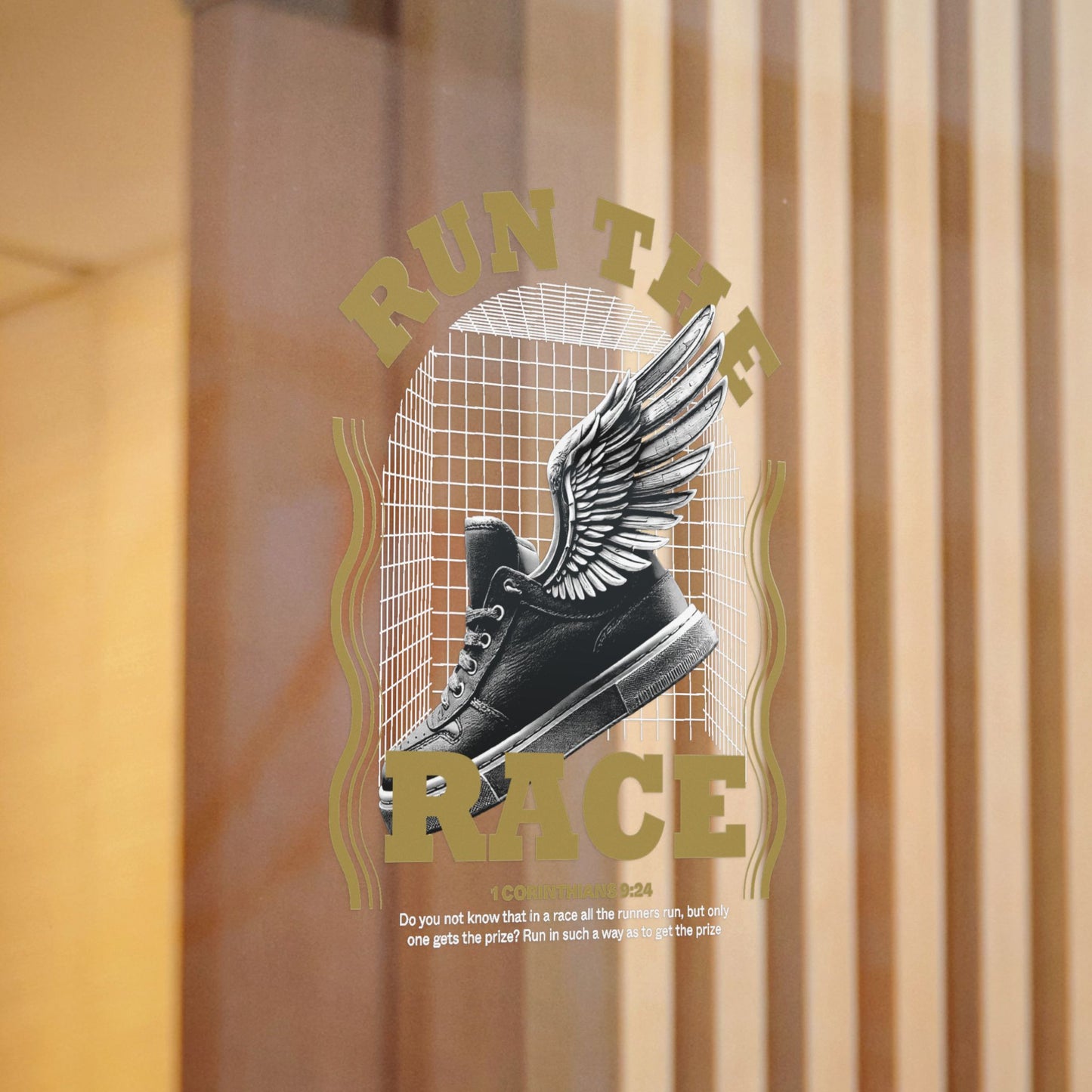 "Run The Race" Unisex Inspirational Die-Cut Stickers - The Shield of Light