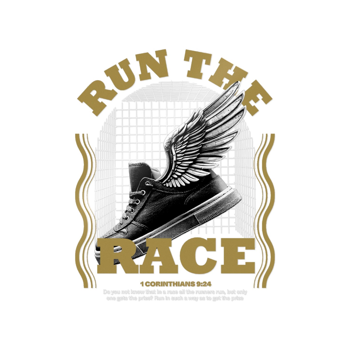 "Run The Race" Unisex Inspirational Die-Cut Stickers - The Shield of Light