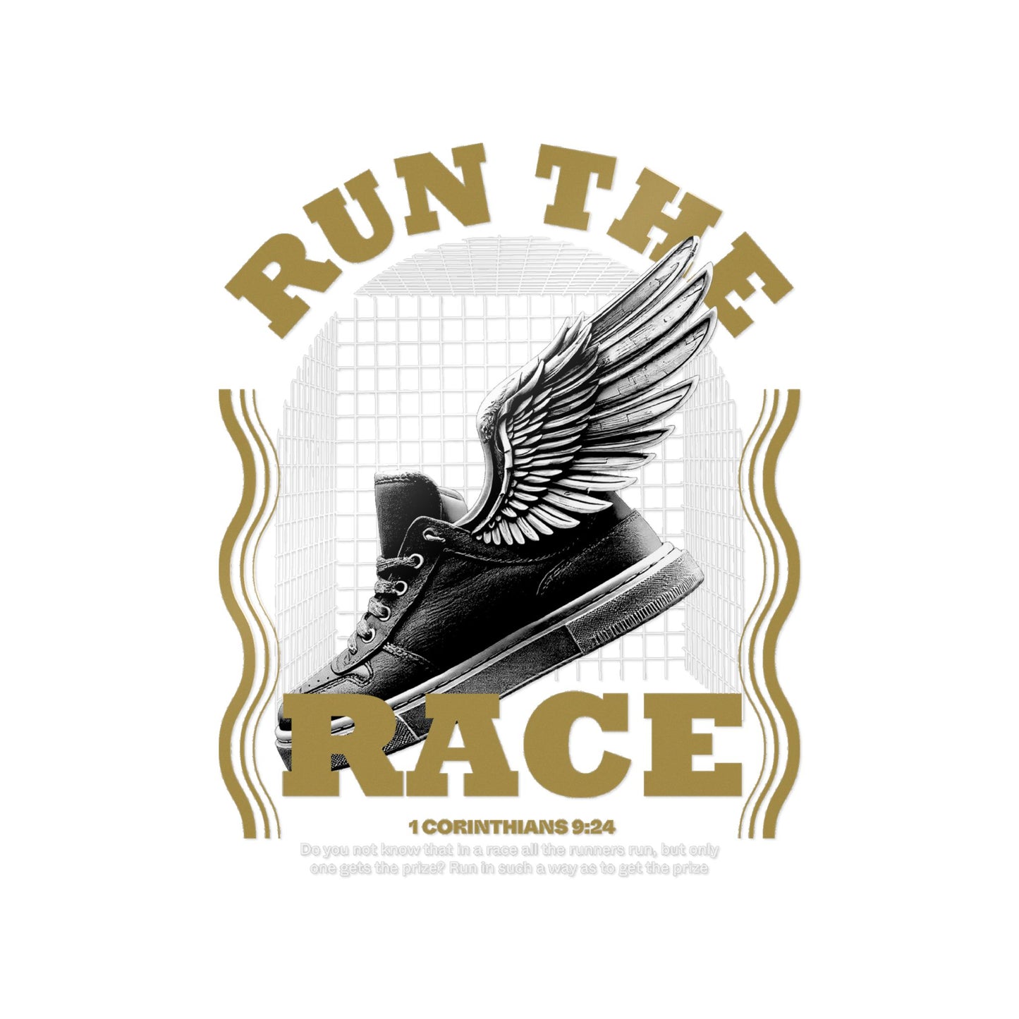 "Run The Race" Unisex Inspirational Die-Cut Stickers - The Shield of Light