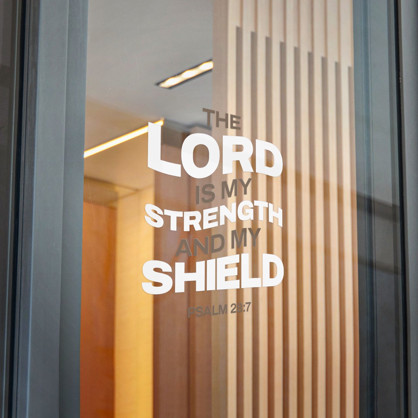 "The Lord Is My Strength and My Shield Psalm 28:7" Unisex Inspirational Die-Cut Stickers - The Shield of Light