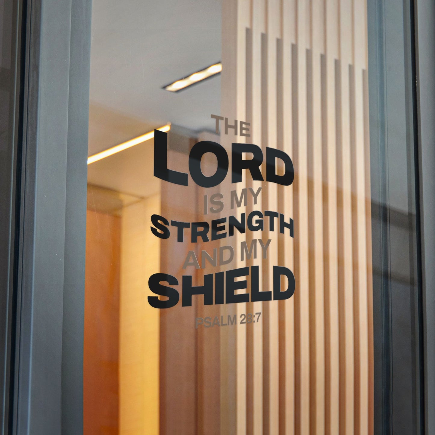 "The Lord Is My Strength and My Shield Psalm 28:7" Unisex Inspirational Die-Cut Stickers - The Shield of Light