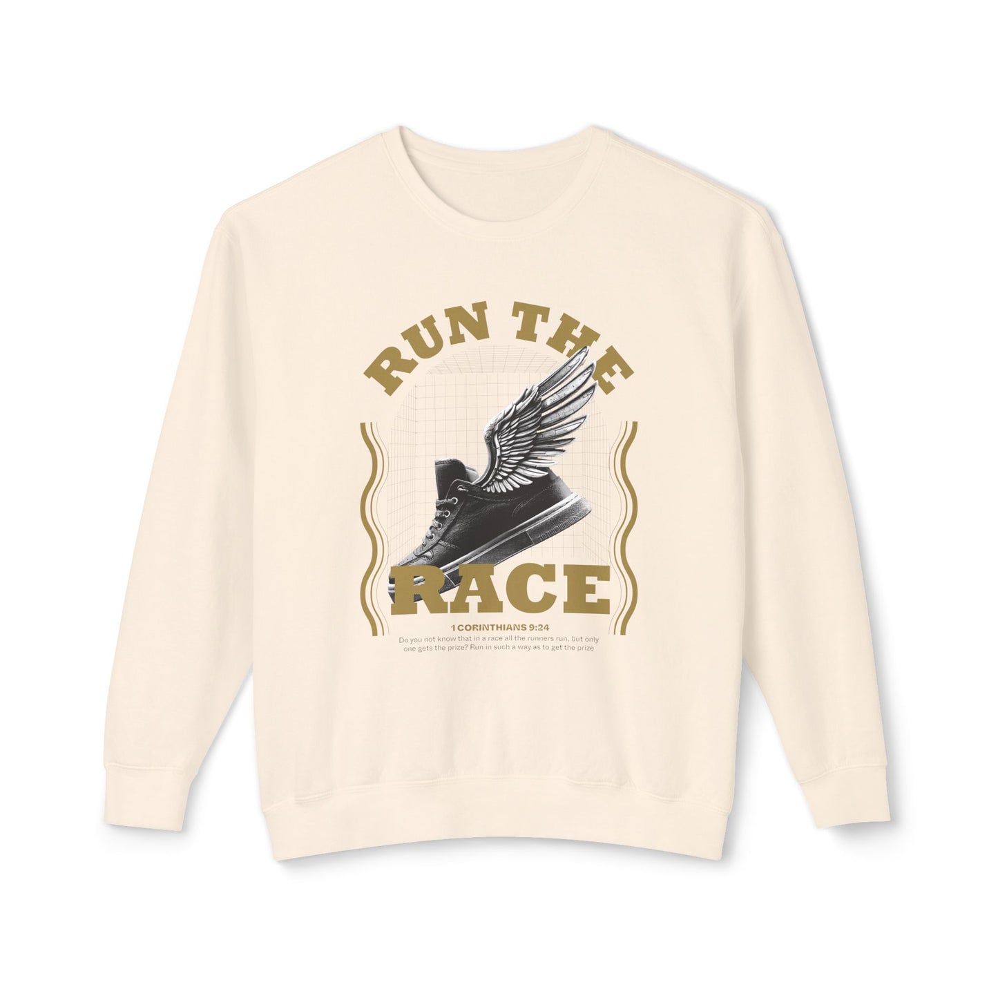"Run The Race" Unisex Lightweight Crewneck Sweatshirt - The Shield of Light