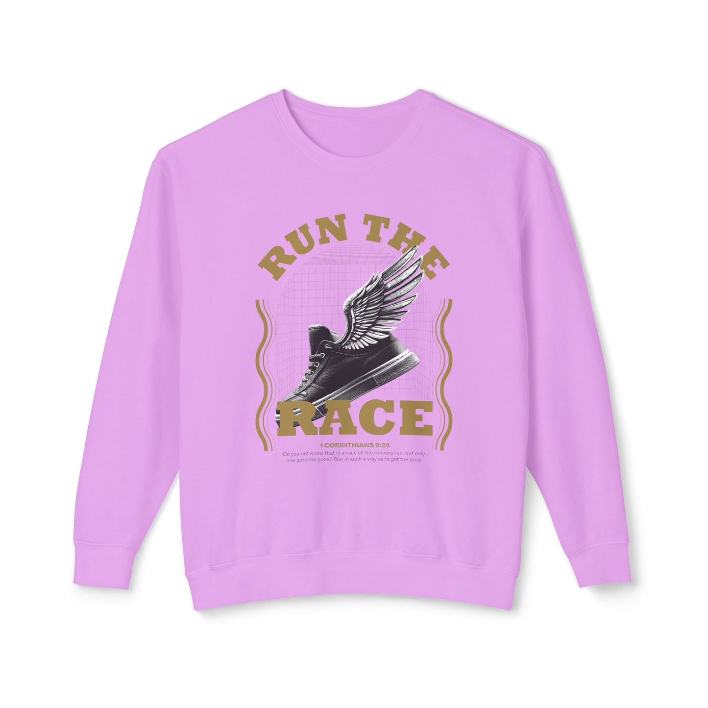 "Run The Race" Unisex Lightweight Crewneck Sweatshirt - The Shield of Light