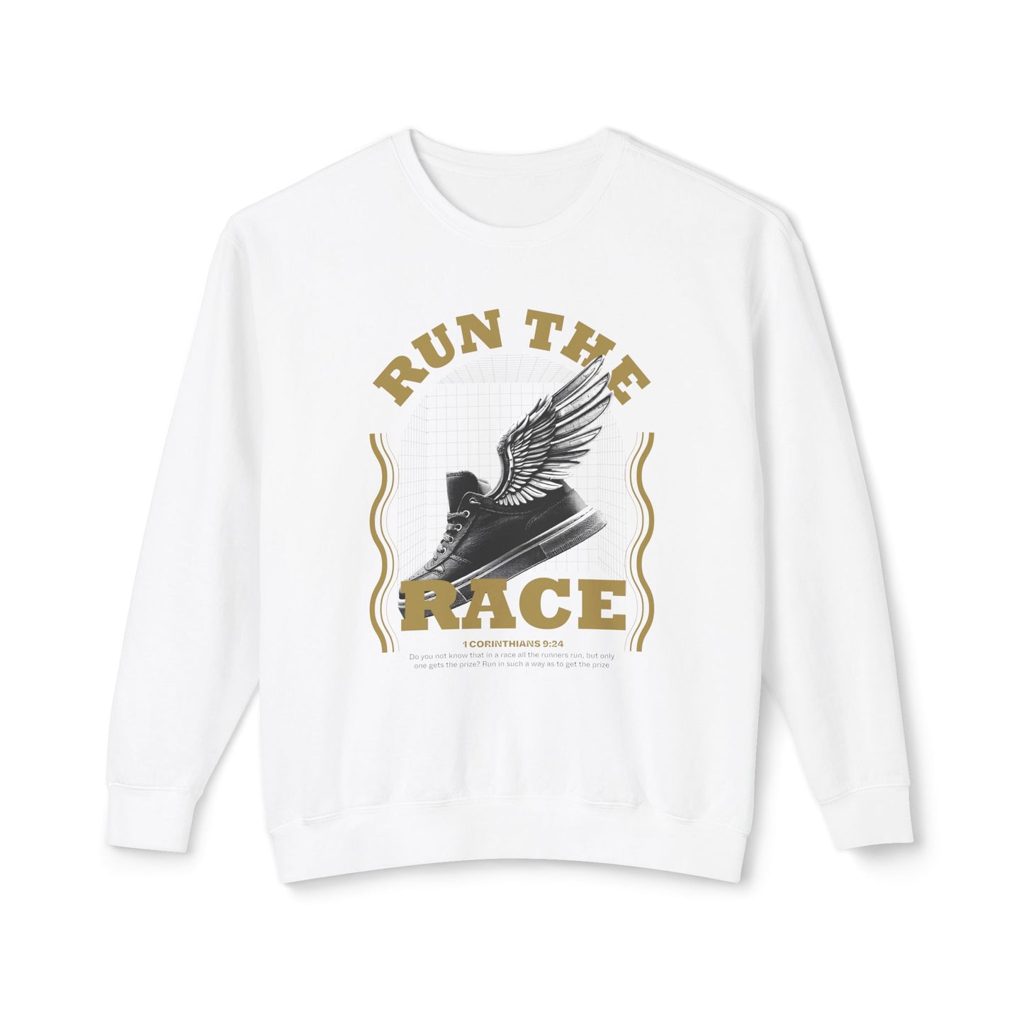 "Run The Race" Unisex Lightweight Crewneck Sweatshirt - The Shield of Light