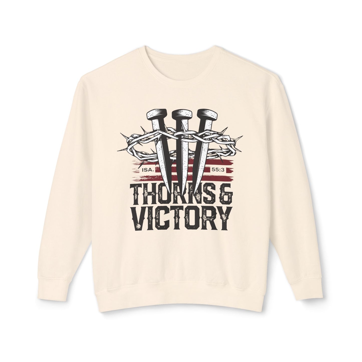 "Thorns & Victory" Unisex Lightweight Crewneck Sweatshirt - The Shield of Light