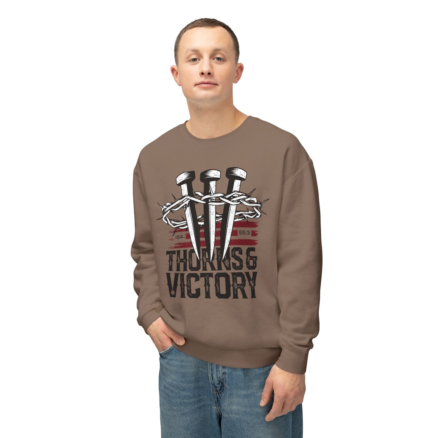 "Thorns & Victory" Unisex Lightweight Crewneck Sweatshirt - The Shield of Light