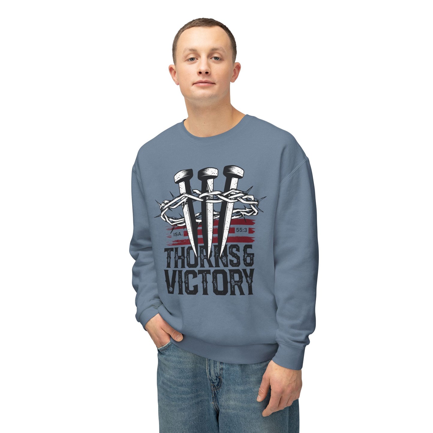 "Thorns & Victory" Unisex Lightweight Crewneck Sweatshirt - The Shield of Light
