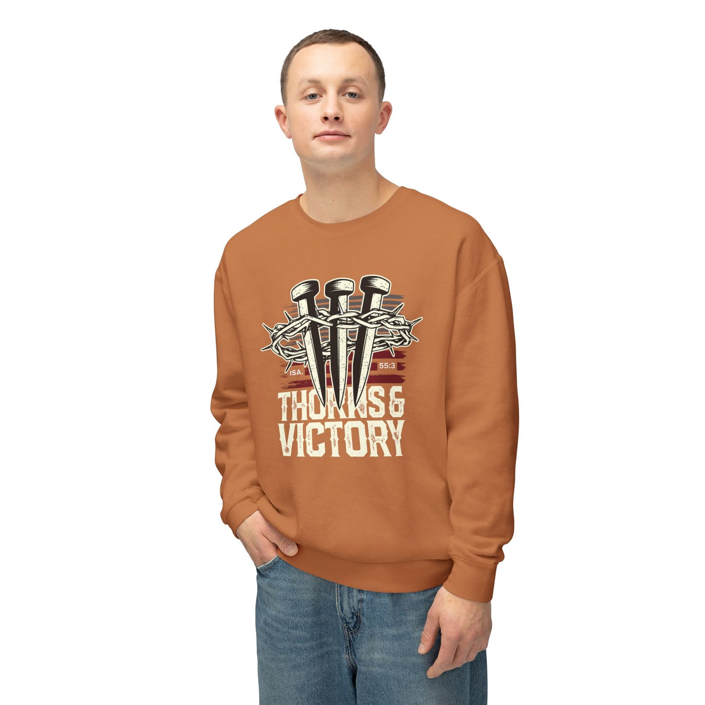 "Thorns & Victory" Unisex Lightweight Crewneck Sweatshirt - The Shield of Light