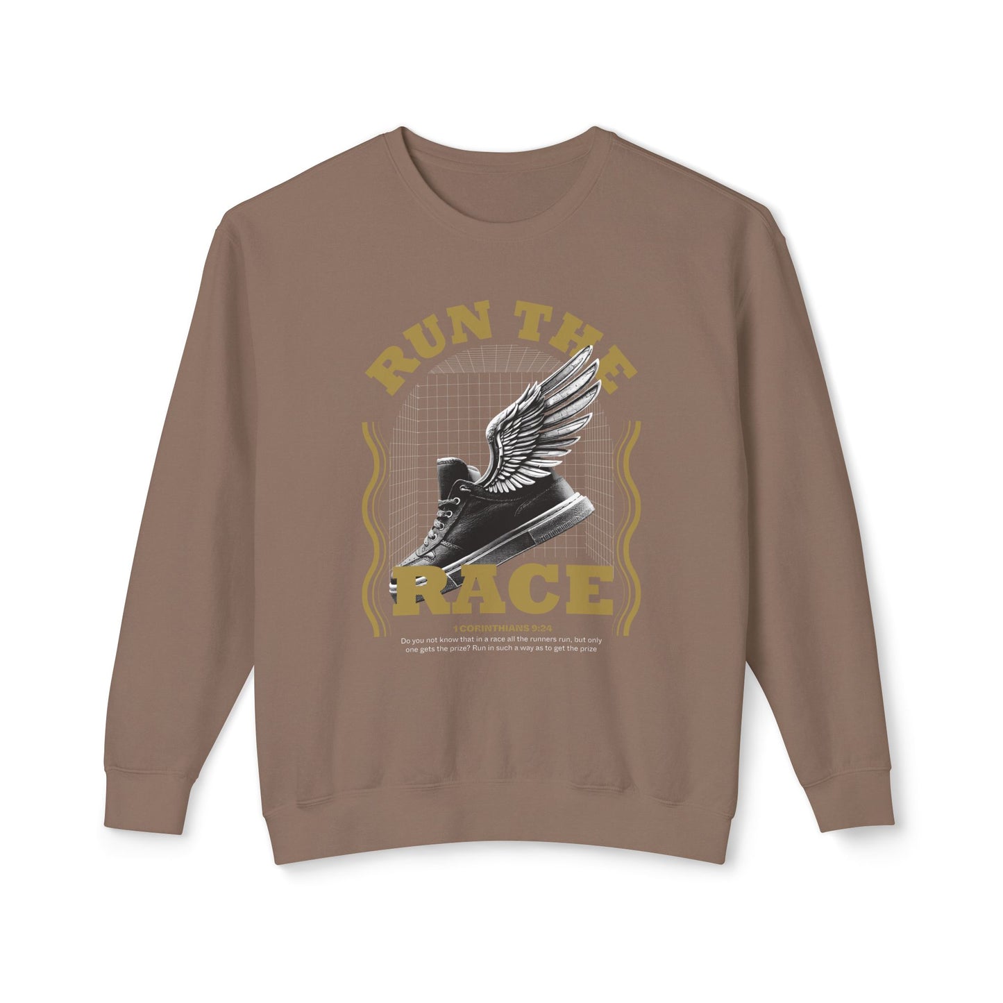 "Run The Race" Unisex Lightweight Crewneck Sweatshirt - The Shield of Light