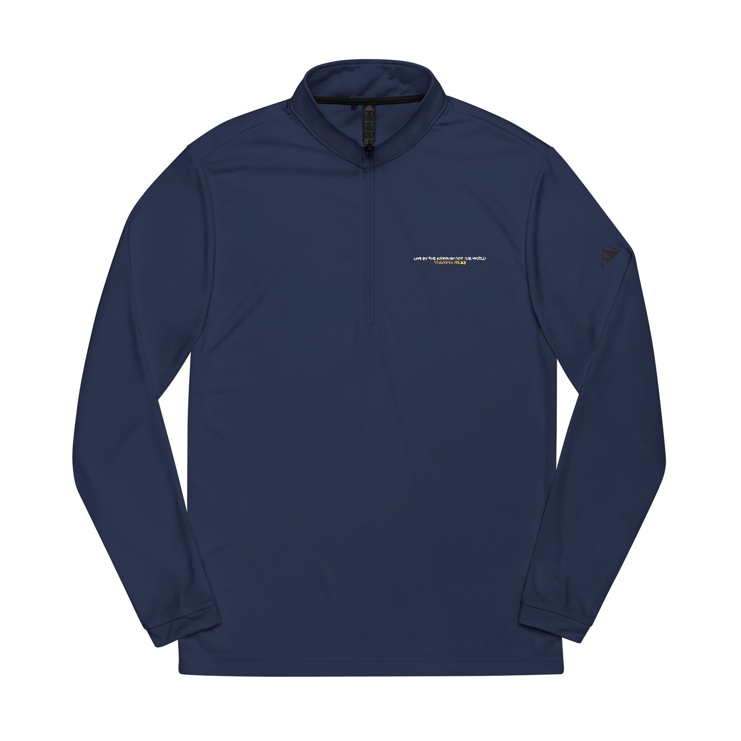 "Live By the Kingdom Not the World Colossians 3:2" adidas® Quarter-Zip Pullover - The Shield of Light