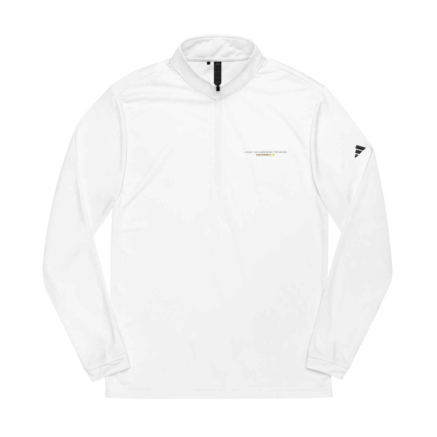 "Live By the Kingdom Not the World Colossians 3:2" adidas® Quarter-Zip Pullover - The Shield of Light