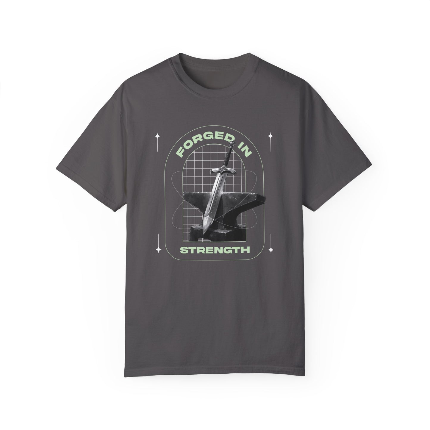 "Forged In Strength" Unisex Garment-Dyed T-Shirt - The Shield of Light