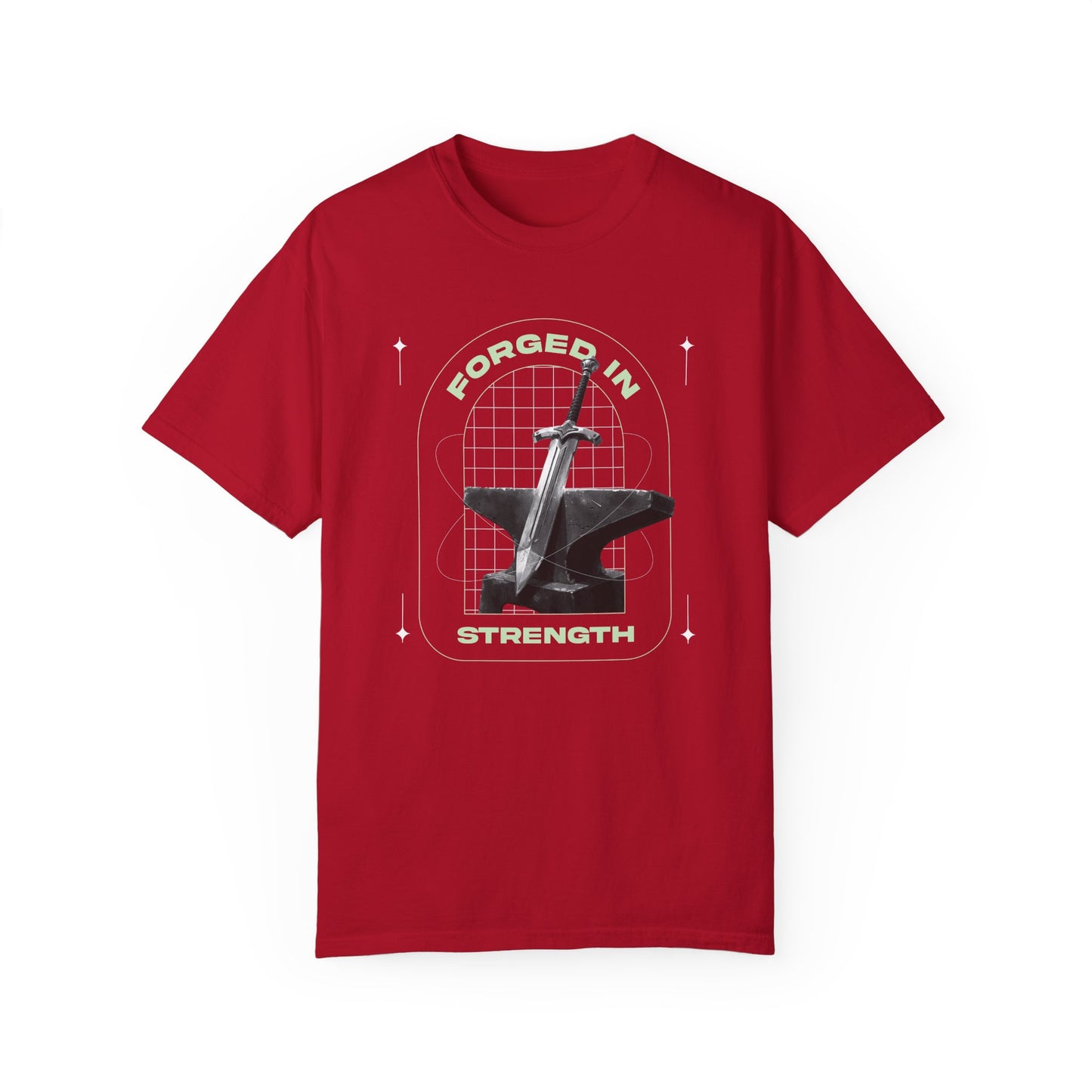 "Forged In Strength" Unisex Garment-Dyed T-Shirt - The Shield of Light