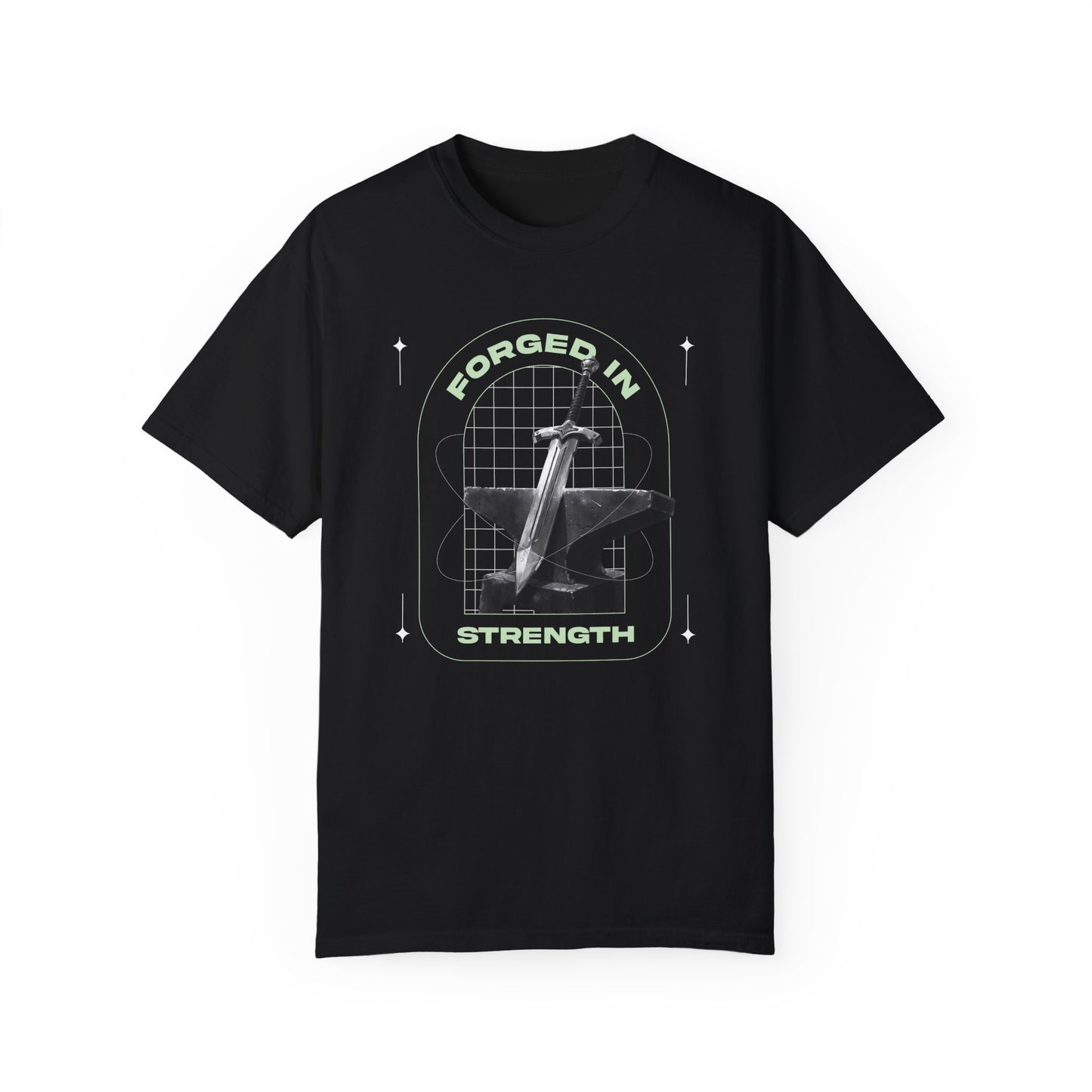 "Forged In Strength" Unisex Garment-Dyed T-Shirt - The Shield of Light
