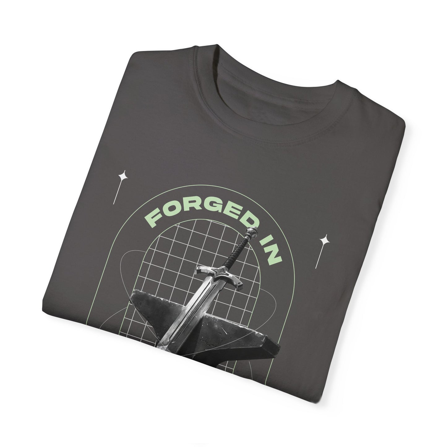 "Forged In Strength" Unisex Garment-Dyed T-Shirt - The Shield of Light