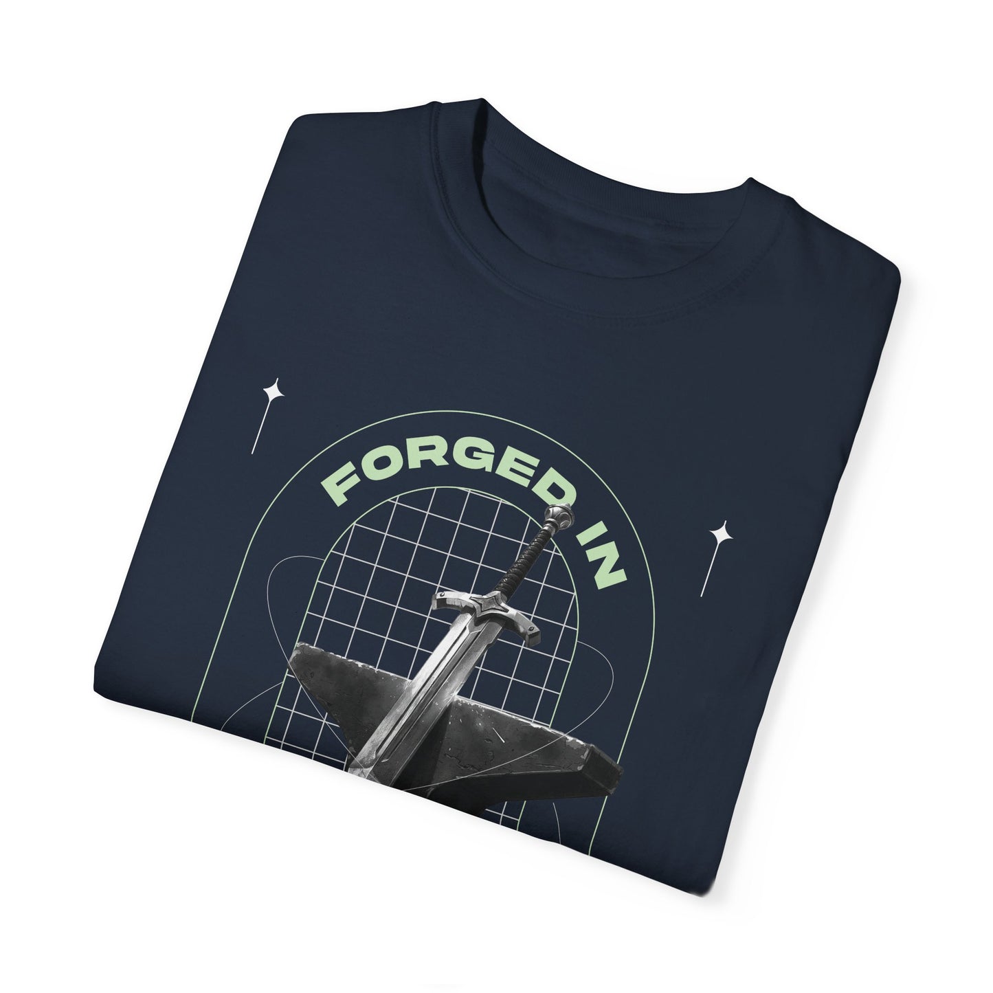 "Forged In Strength" Unisex Garment-Dyed T-Shirt - The Shield of Light