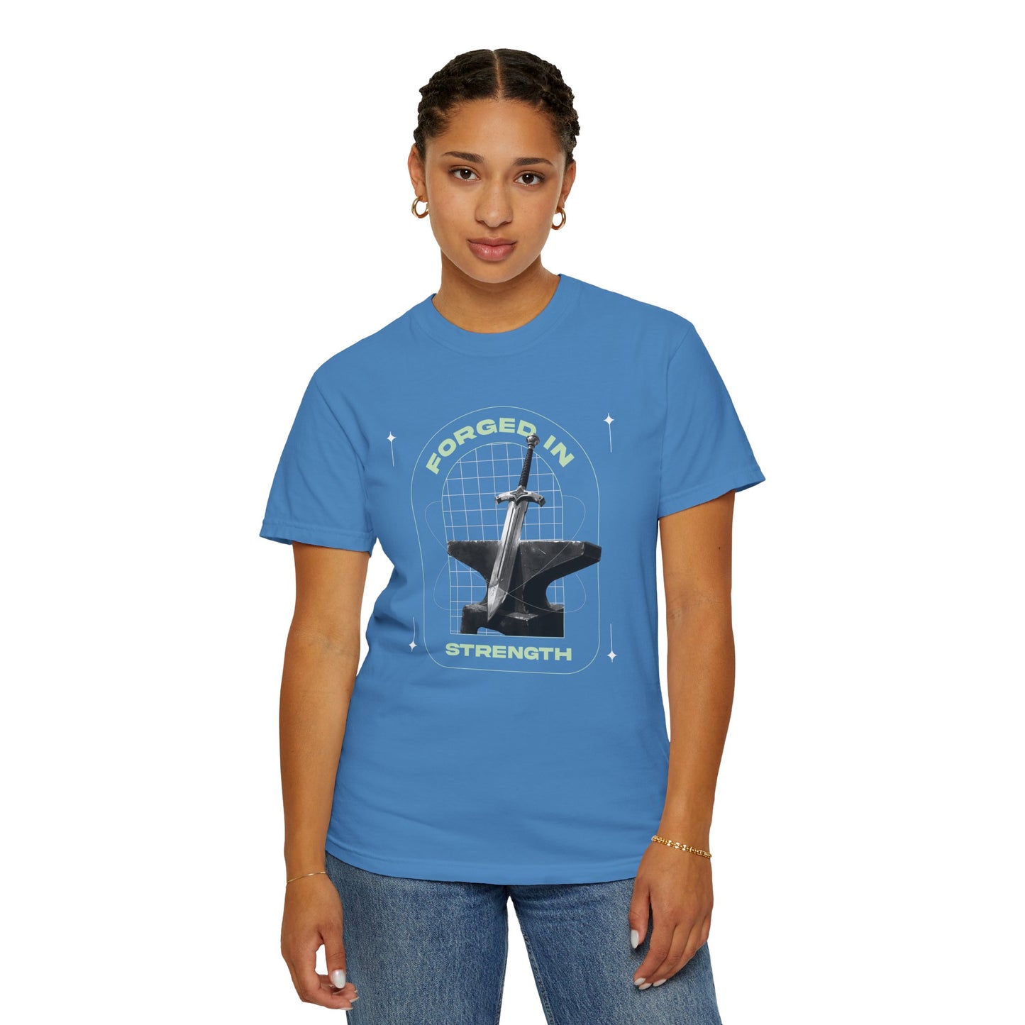 "Forged In Strength" Unisex Garment-Dyed T-Shirt - The Shield of Light