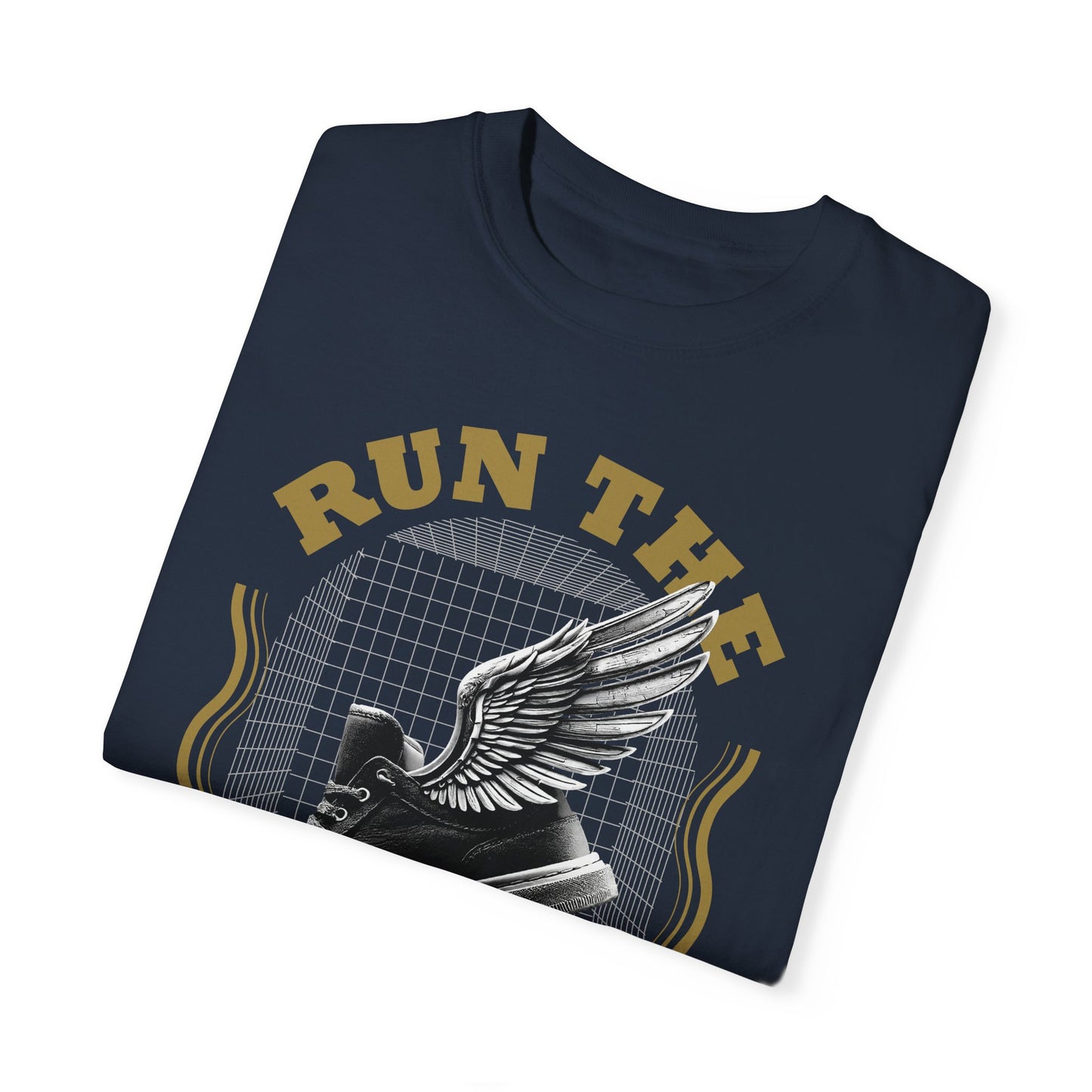 "Run The Race" Unisex Garment-Dyed T-Shirt - The Shield of Light