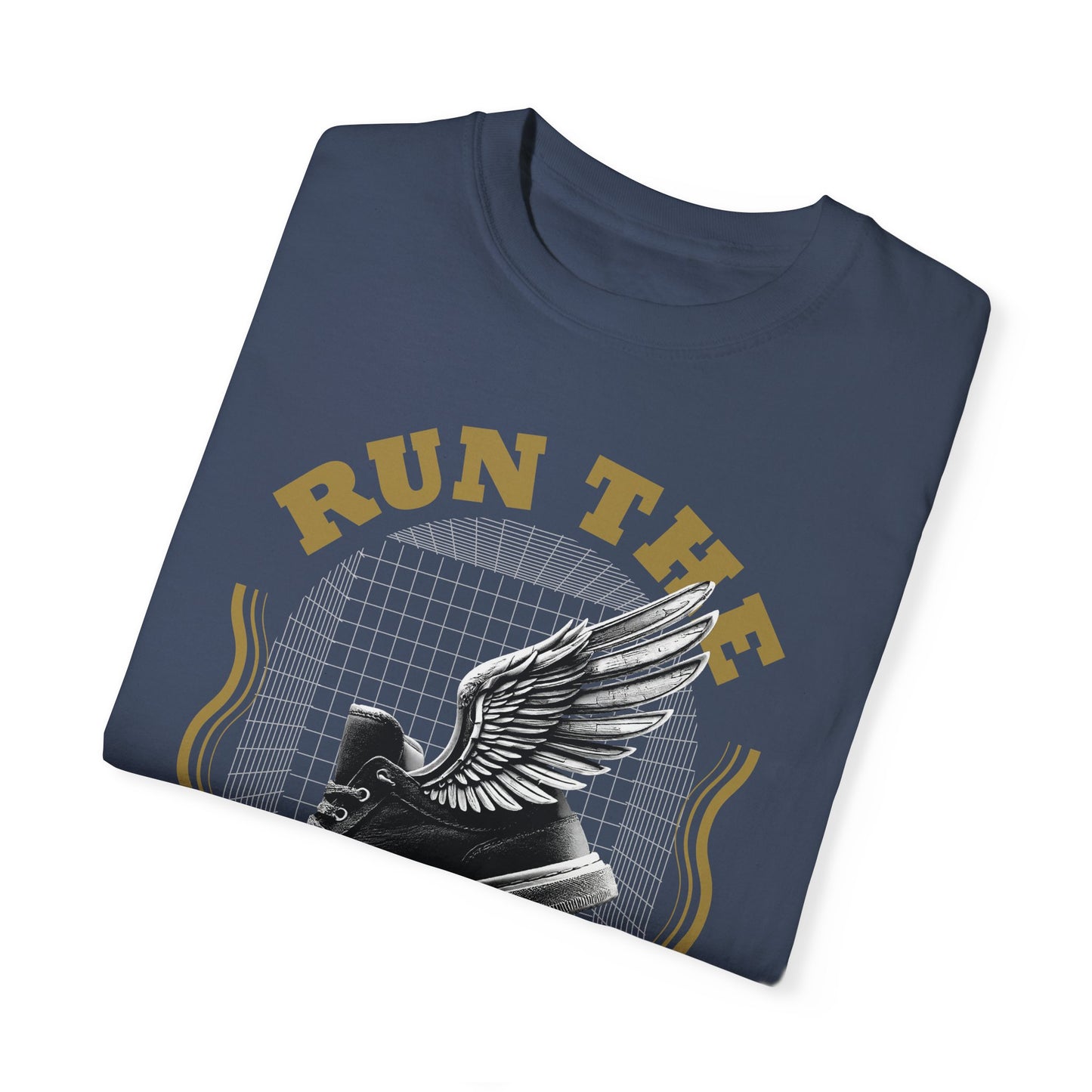"Run The Race" Unisex Garment-Dyed T-Shirt - The Shield of Light