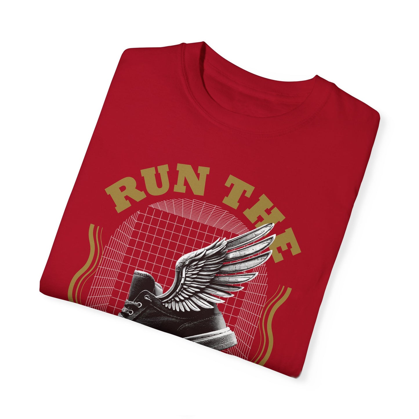 "Run The Race" Unisex Garment-Dyed T-Shirt - The Shield of Light