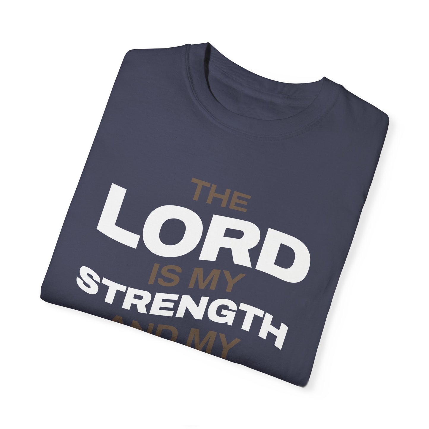 "The Lord Is My Strength and My Shield Psalm 28:7" Unisex Garment-Dyed T-Shirt - The Shield of Light