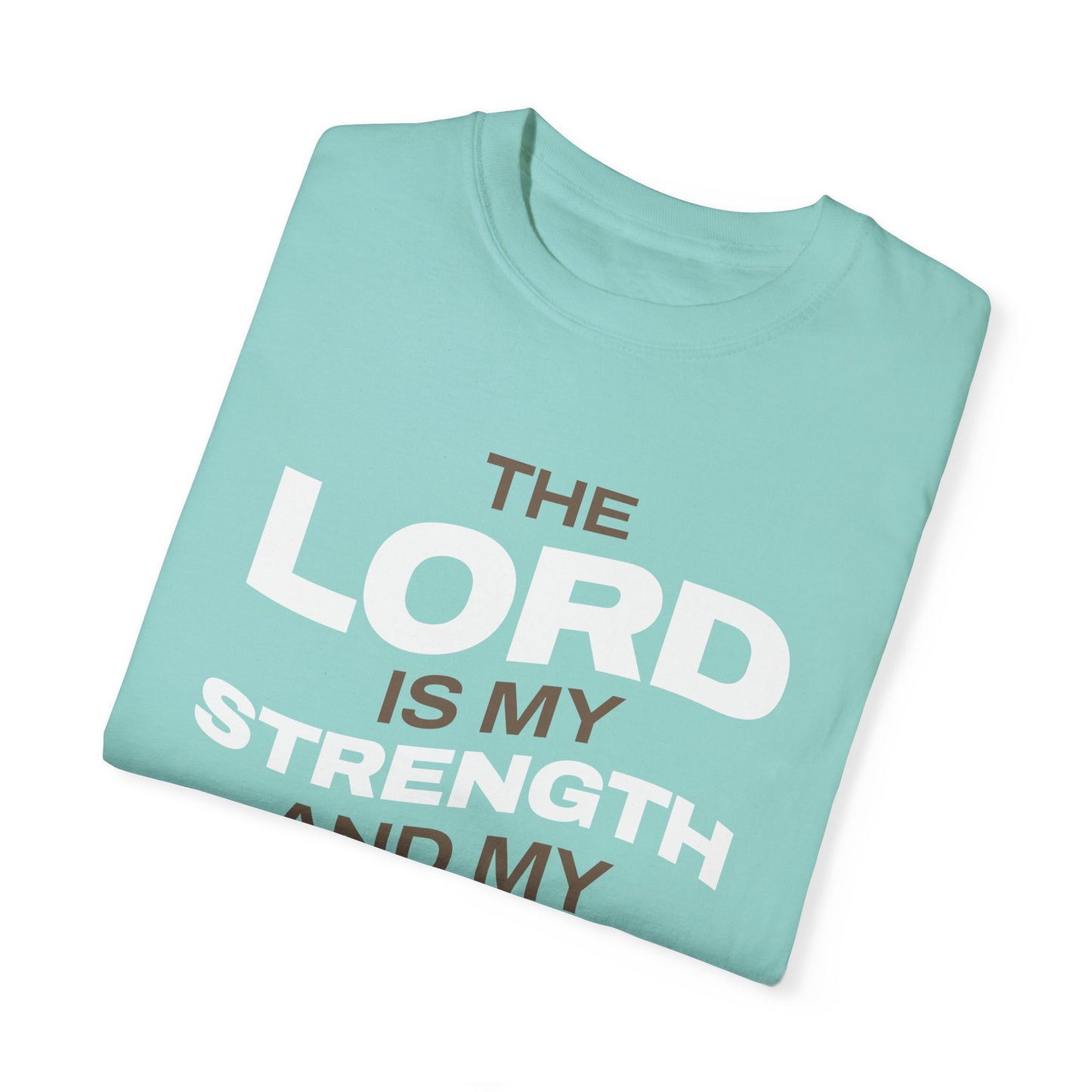 "The Lord Is My Strength and My Shield Psalm 28:7" Unisex Garment-Dyed T-Shirt - The Shield of Light