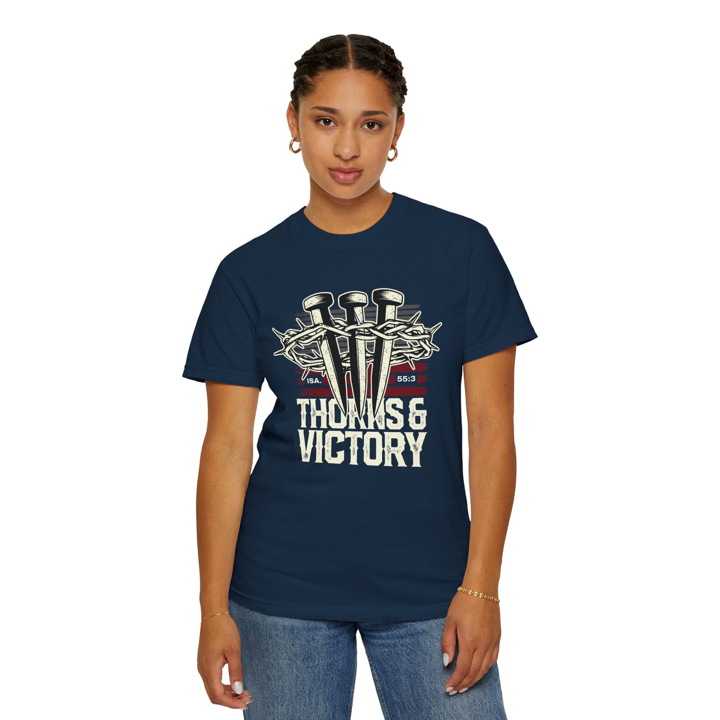 'Thorns & Victory " Unisex Garment-Dyed T-Shirt - The Shield of Light