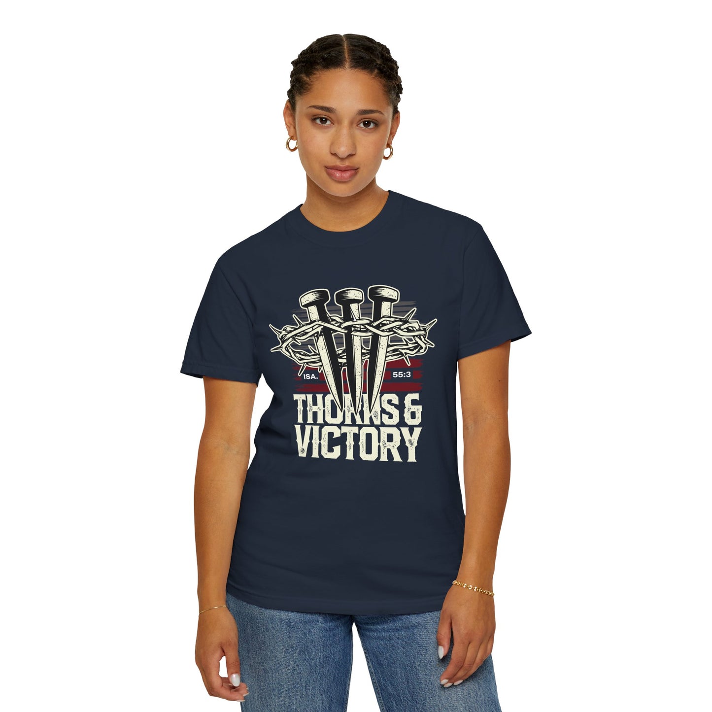'Thorns & Victory " Unisex Garment-Dyed T-Shirt - The Shield of Light