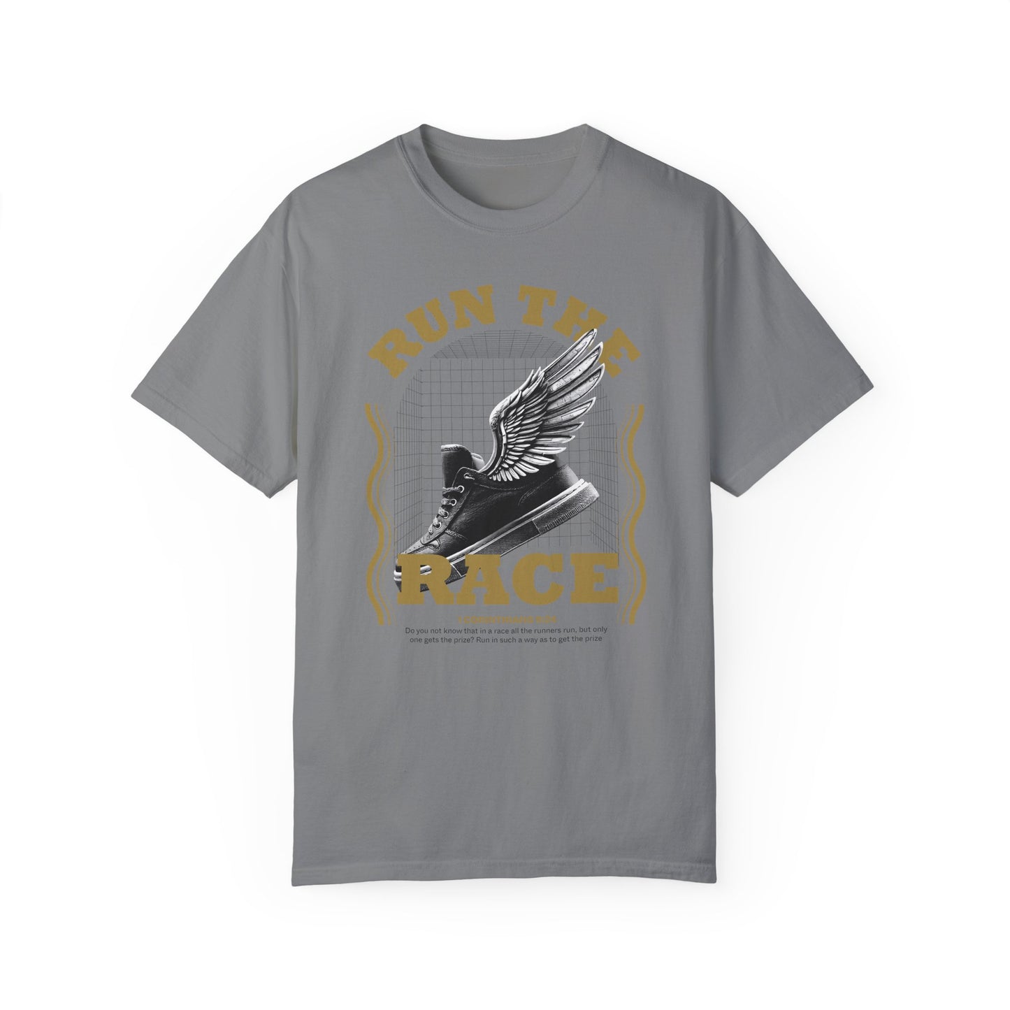 Run The Race Unisex Garment-Dyed T-Shirt - The Shield of Light