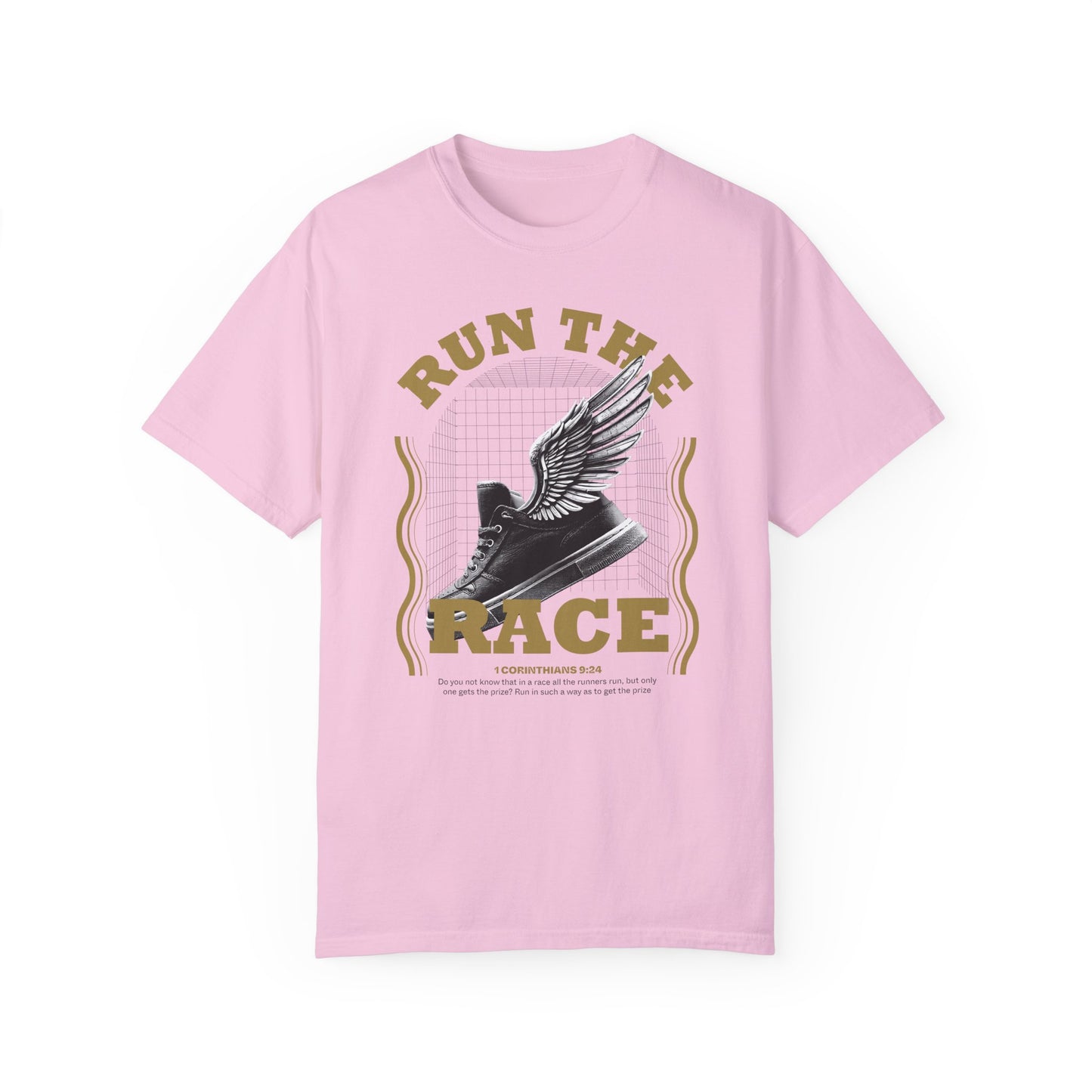 Run The Race Unisex Garment-Dyed T-Shirt - The Shield of Light