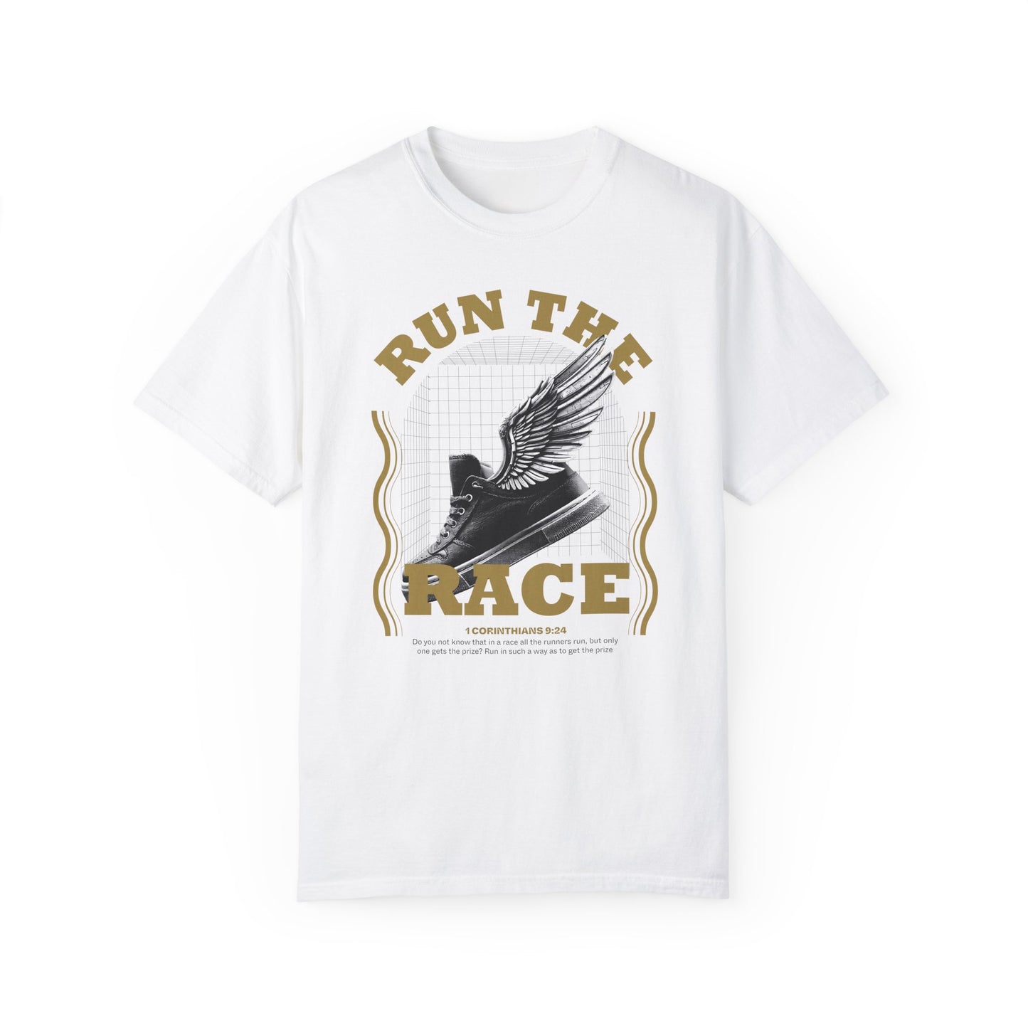 Run The Race Unisex Garment-Dyed T-Shirt - The Shield of Light