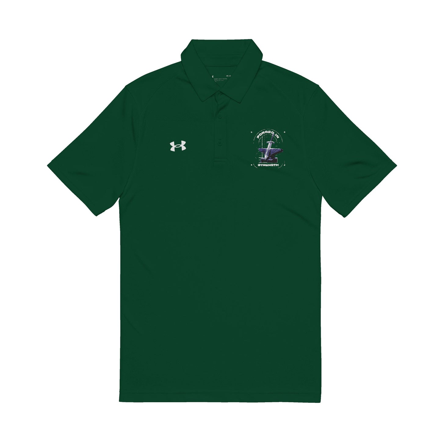 "Forged In Strength" Under Armour® Men's Polo Shirt - The Shield of Light