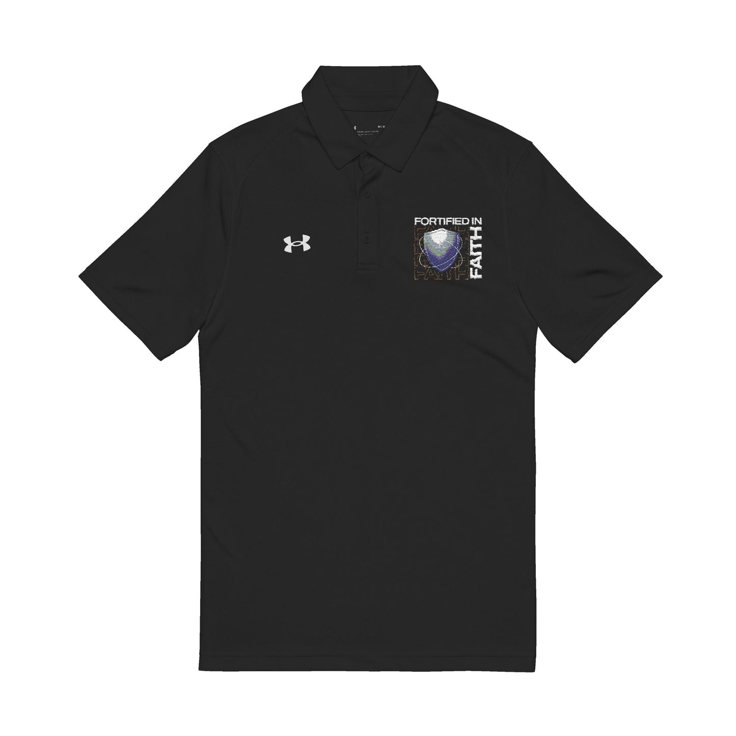 "Fortified In Faith " Under Armour® Men's Polo Shirt - The Shield of Light