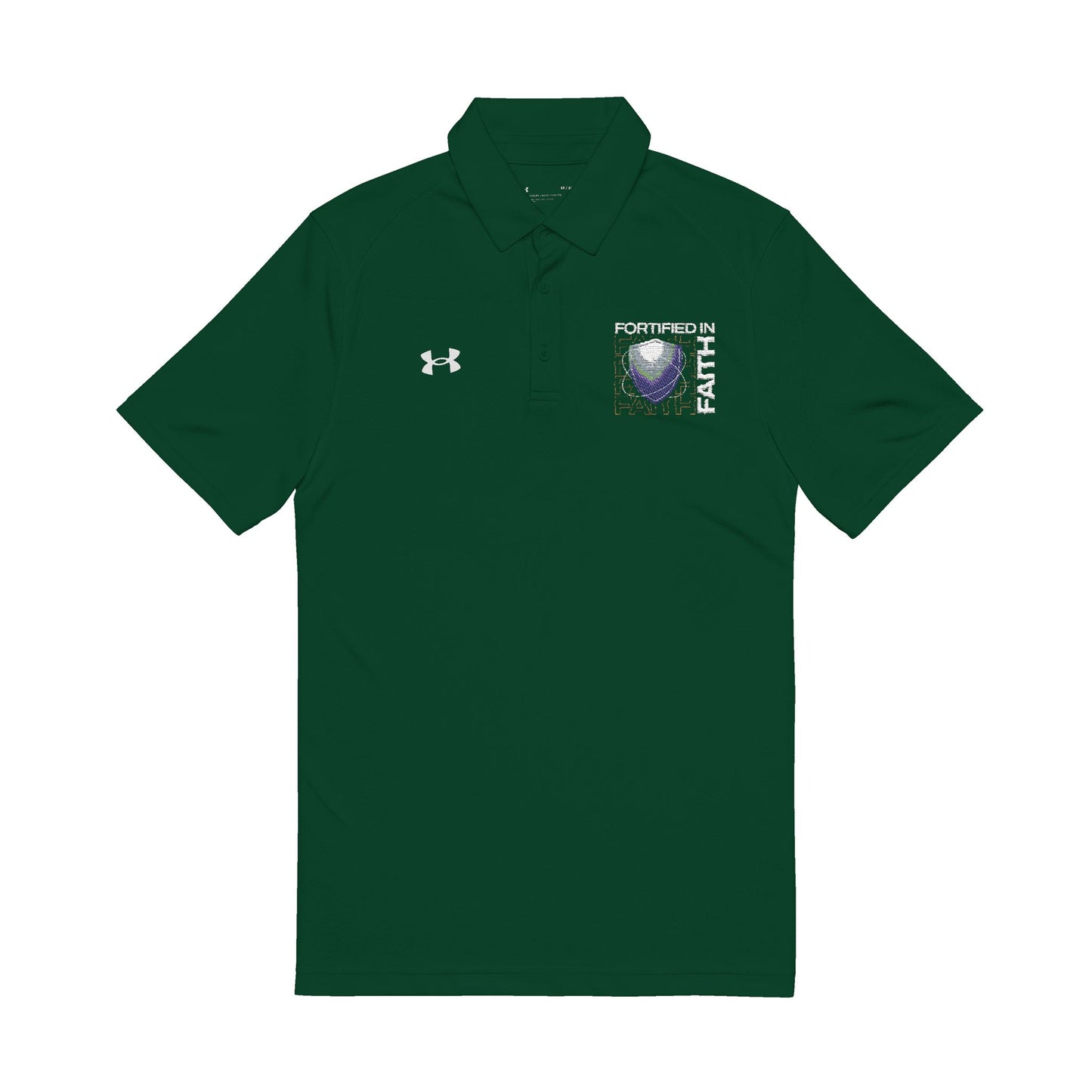 "Fortified In Faith " Under Armour® Men's Polo Shirt - The Shield of Light