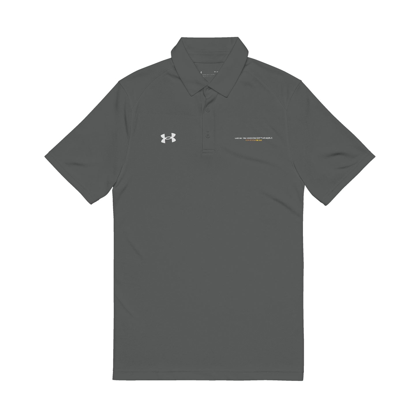 "Live By the Kingdom Not the World Colossians 3:2" Under Armour® Men's Polo Shirt - The Shield of Light