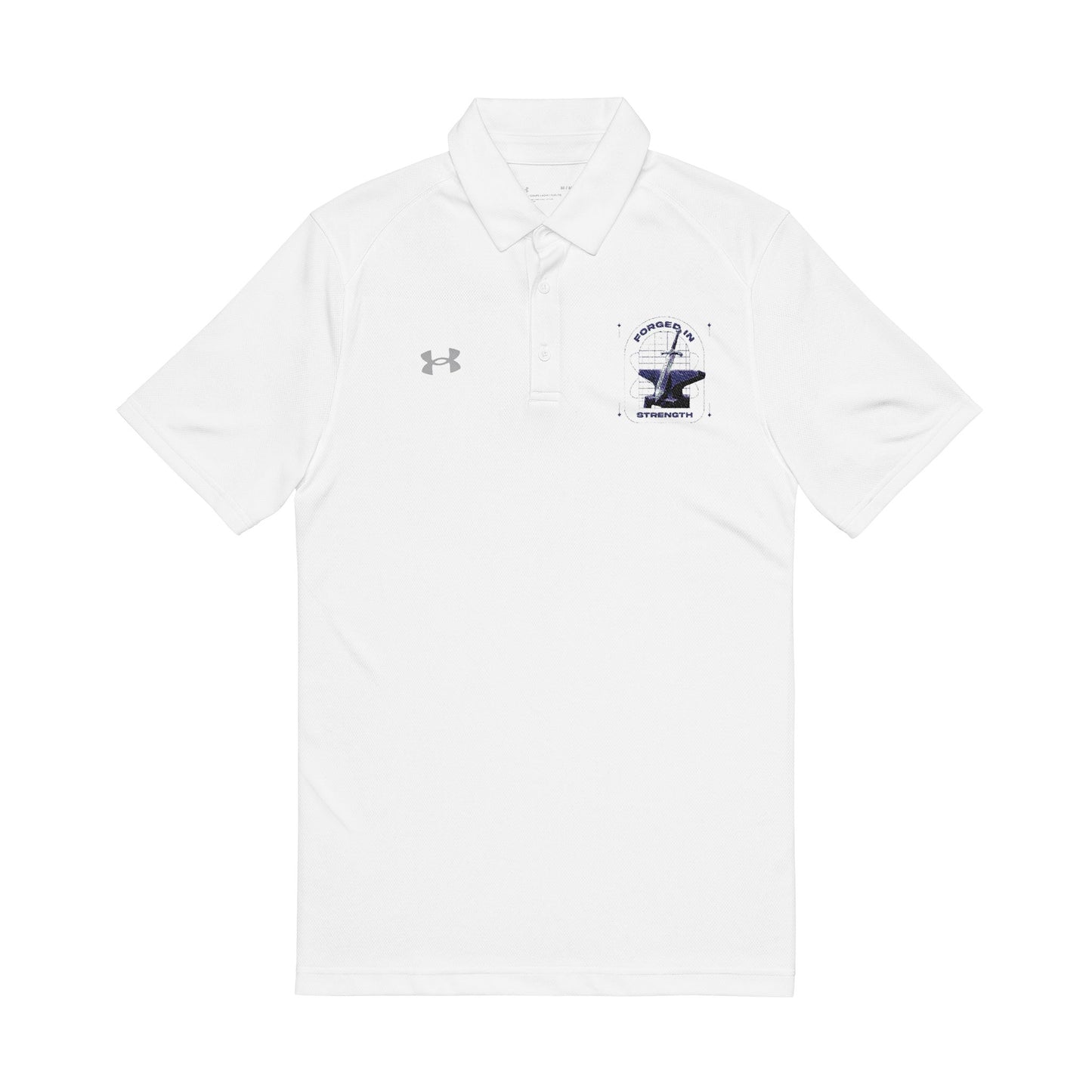 "Forged In Strength" Under Armour® Men's Polo Shirt - The Shield of Light