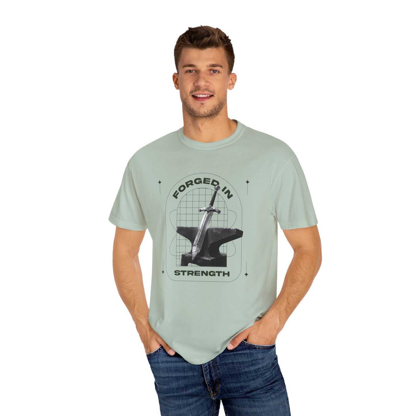 "Forged In Strength" Unisex Garment-Dyed T-Shirt - The Shield of Light