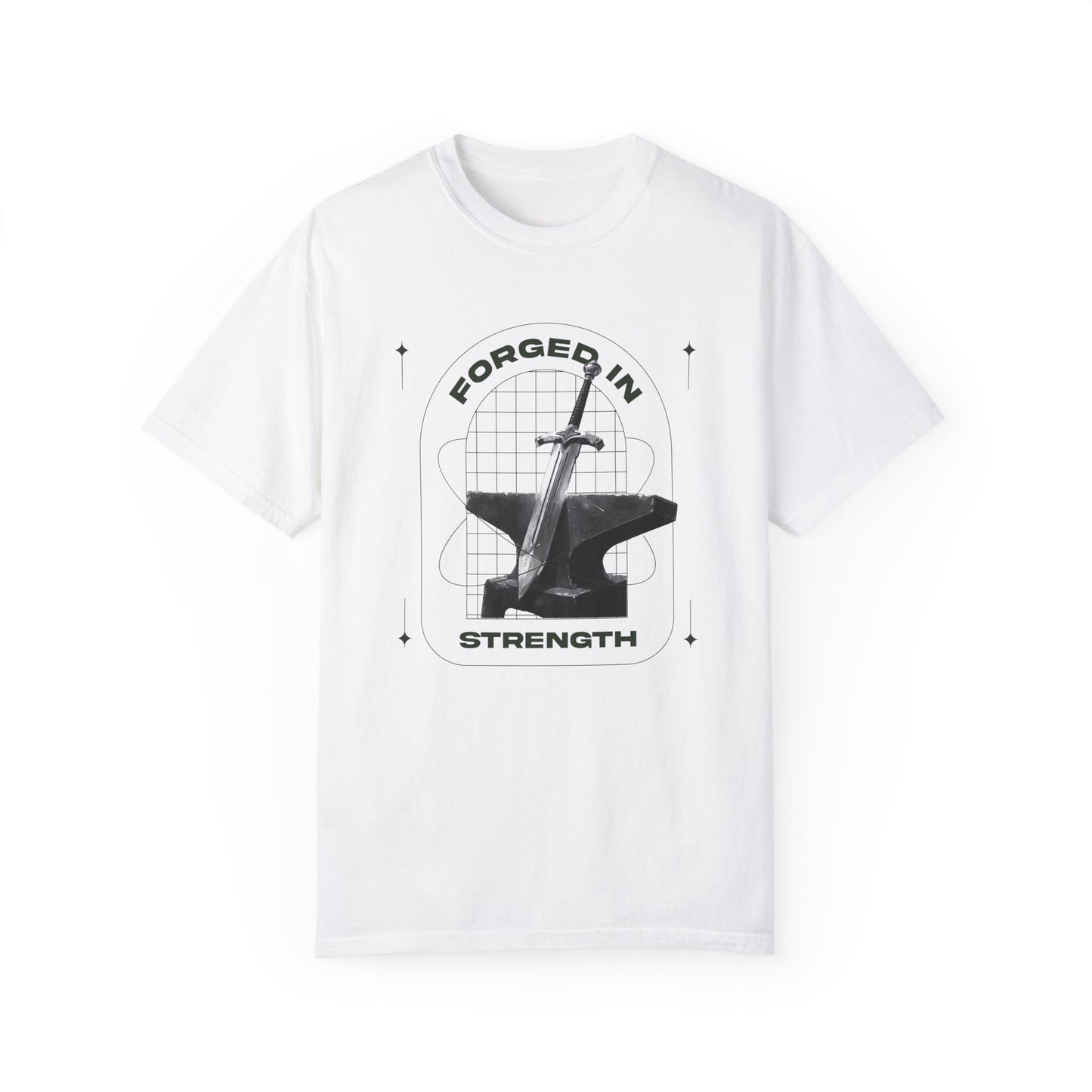 "Forged In Strength" Unisex Garment-Dyed T-Shirt - The Shield of Light