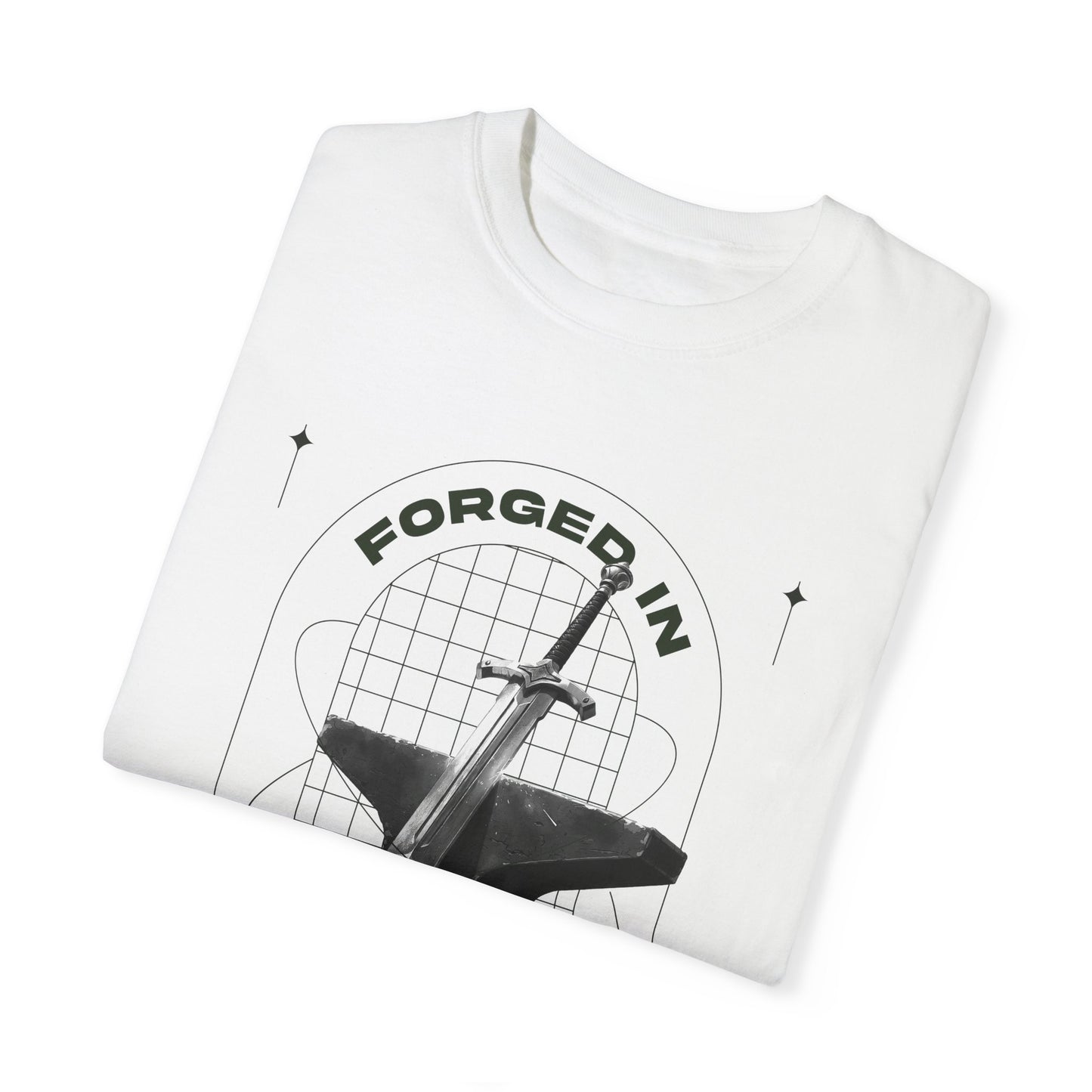"Forged In Strength" Unisex Garment-Dyed T-Shirt - The Shield of Light