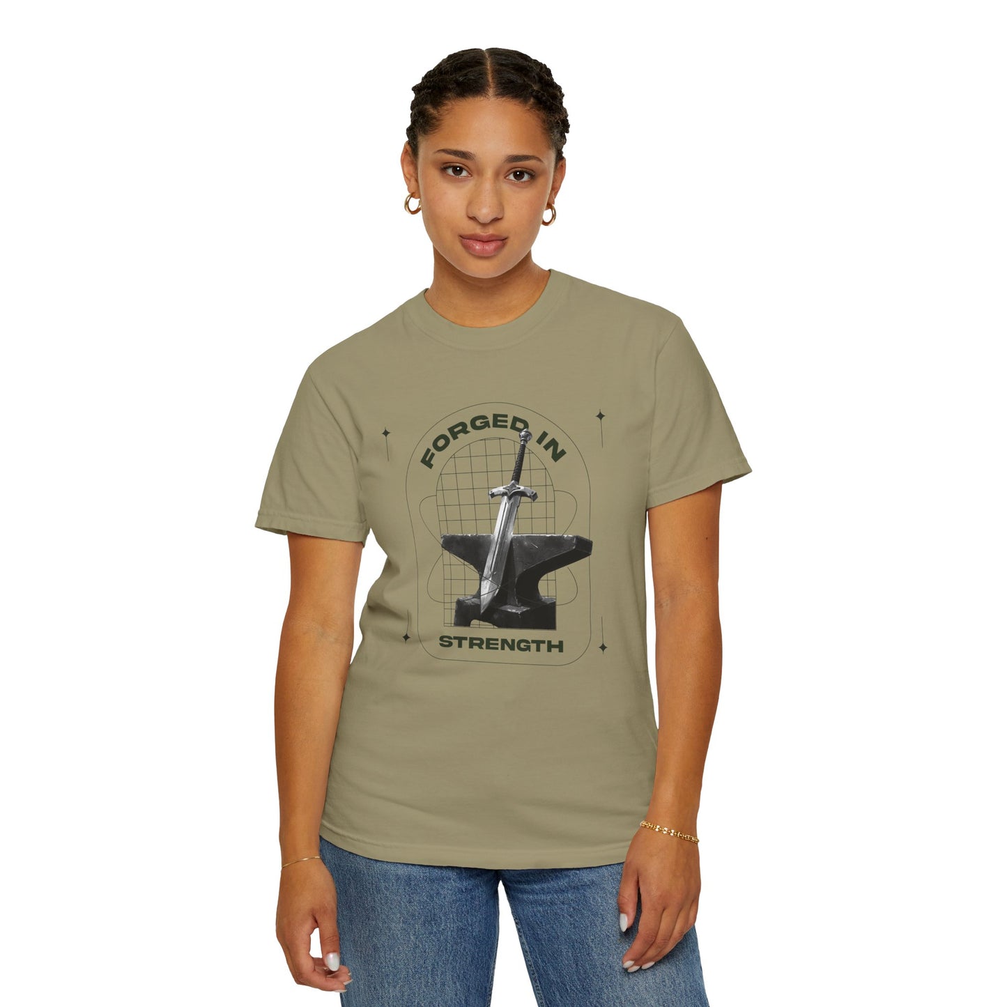 "Forged In Strength" Unisex Garment-Dyed T-Shirt - The Shield of Light