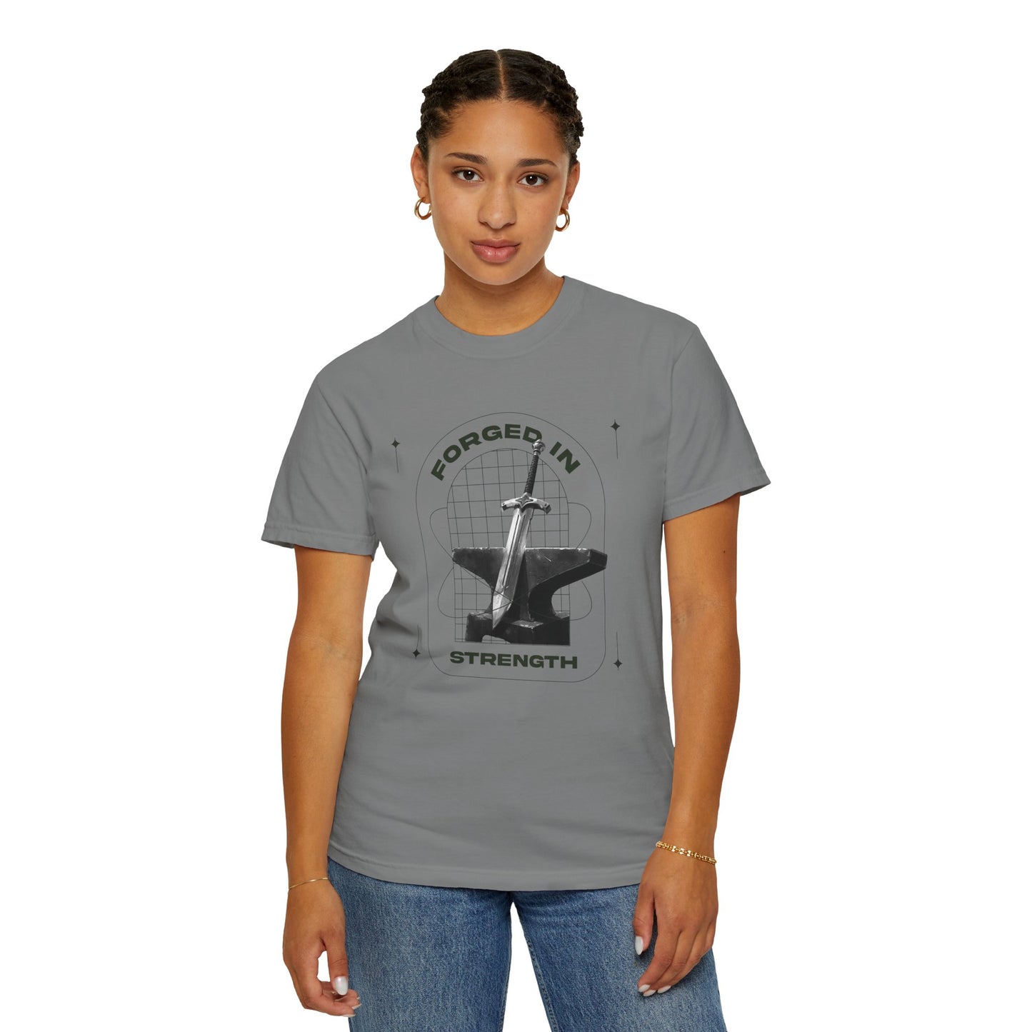 "Forged In Strength" Unisex Garment-Dyed T-Shirt - The Shield of Light