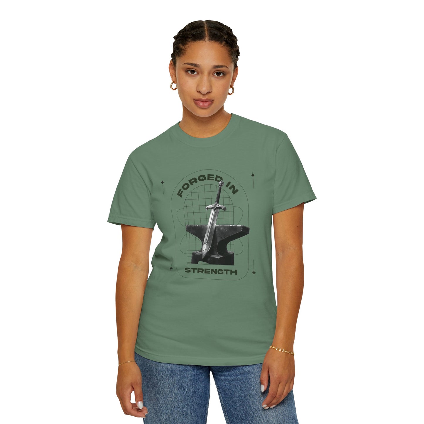"Forged In Strength" Unisex Garment-Dyed T-Shirt - The Shield of Light