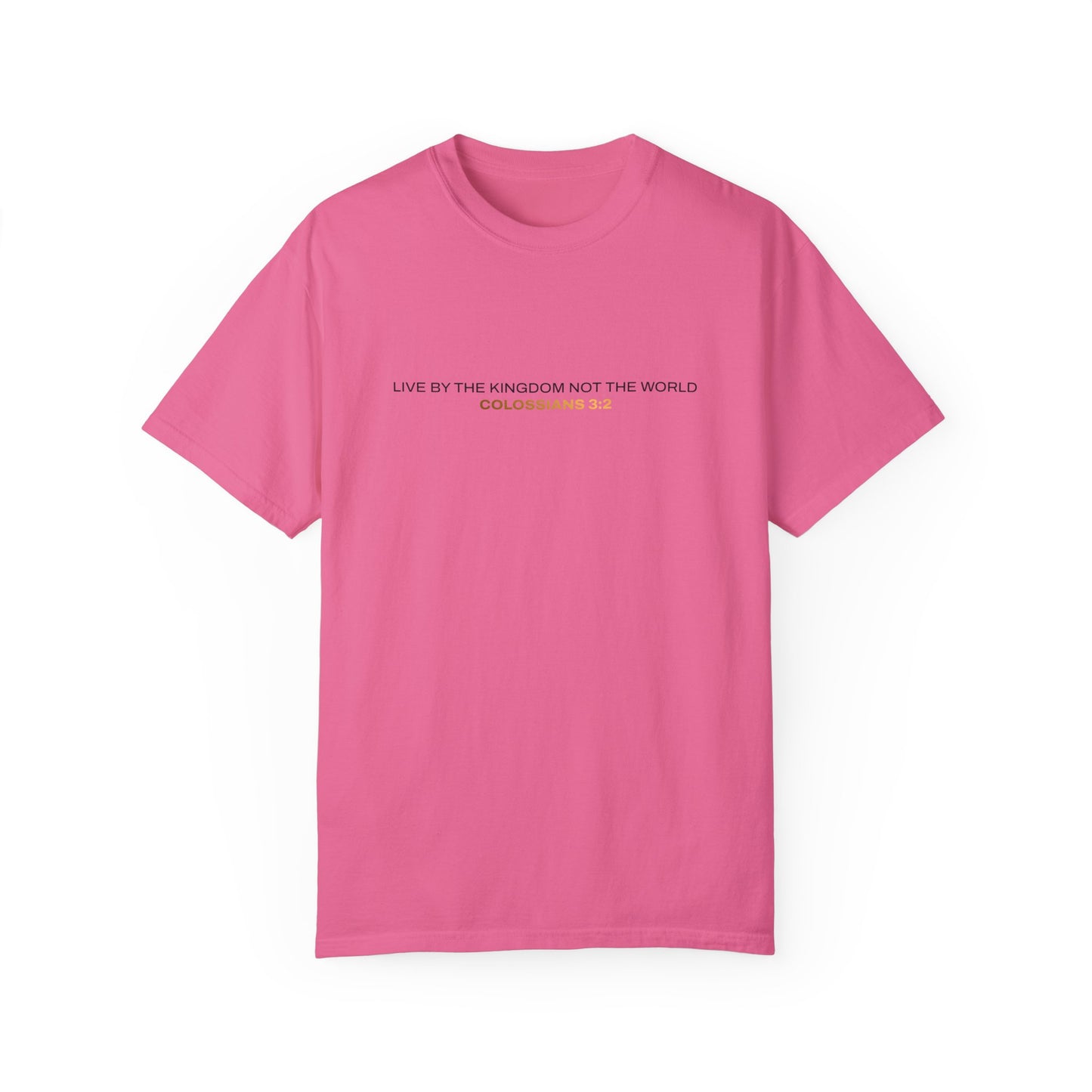 "Live By the Kingdom Not the World Colossians 3:2" Unisex Garment-Dyed T-Shirt - The Shield of Light