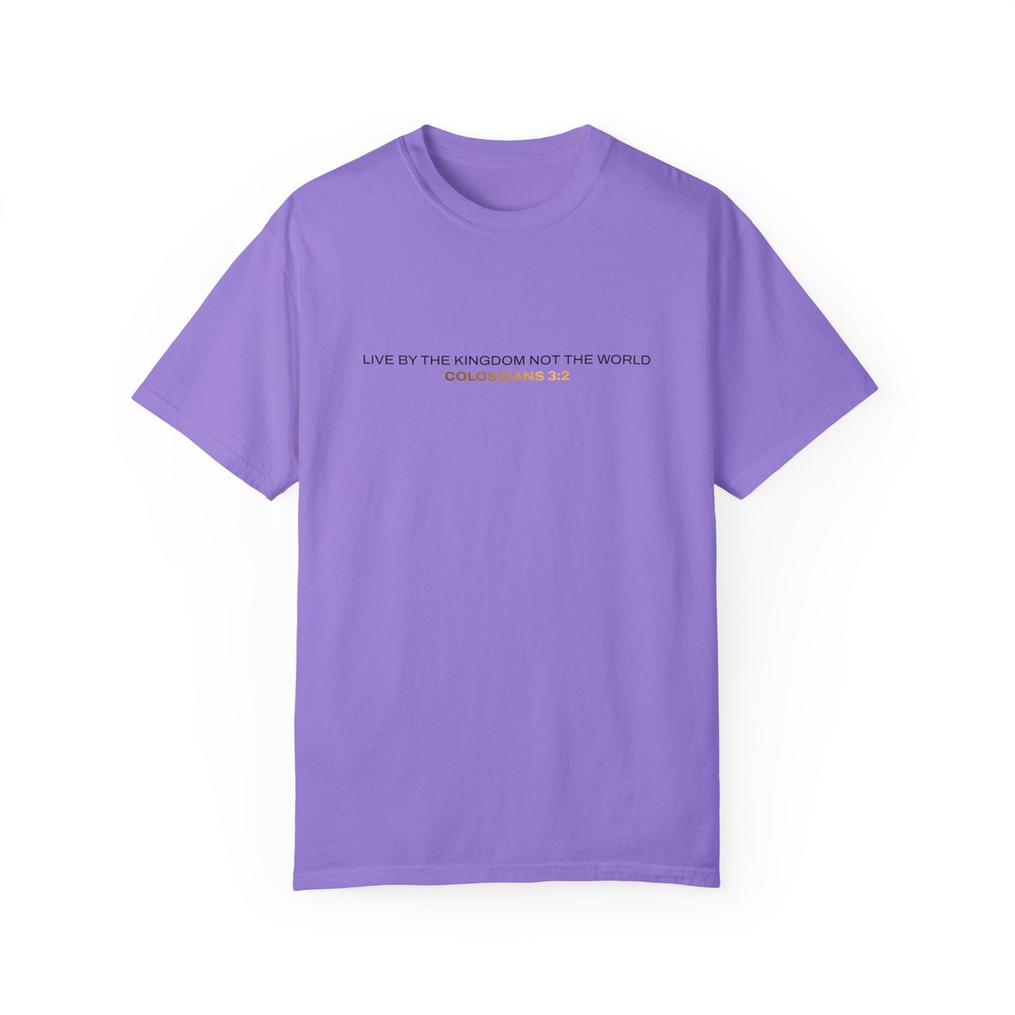 "Live By the Kingdom Not the World Colossians 3:2" Unisex Garment-Dyed T-Shirt" - The Shield of Light