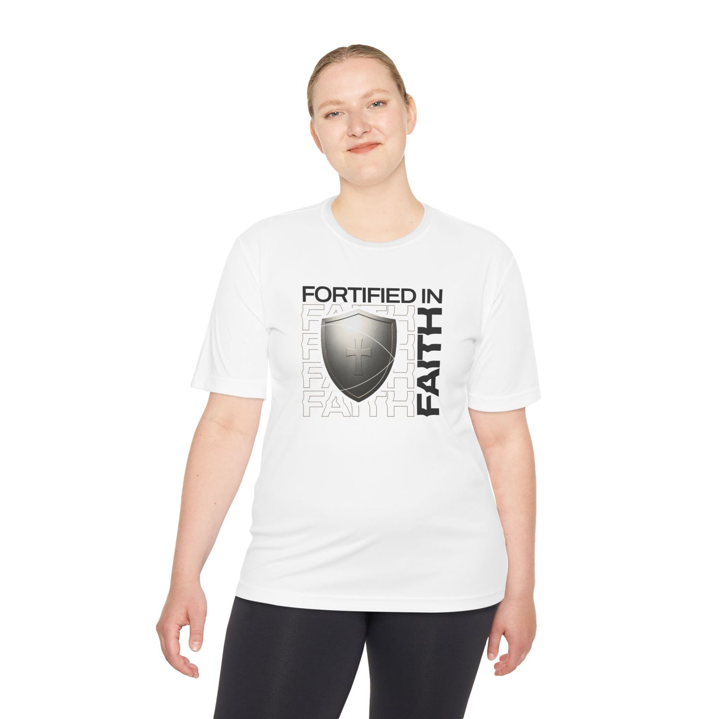 "Fortified In Faith " Unisex Moisture Wicking Tee - The Shield of Light