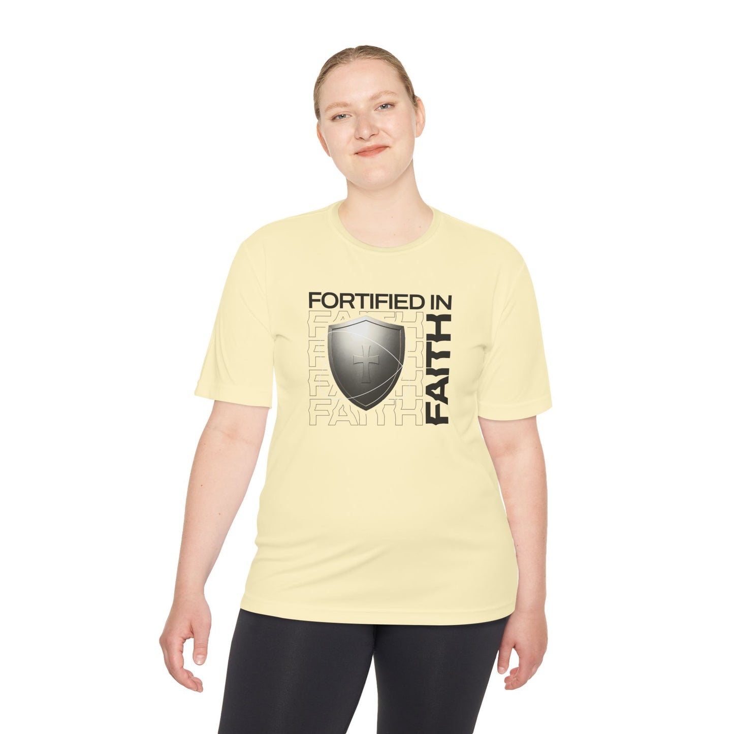 "Fortified In Faith " Unisex Moisture Wicking Tee - The Shield of Light