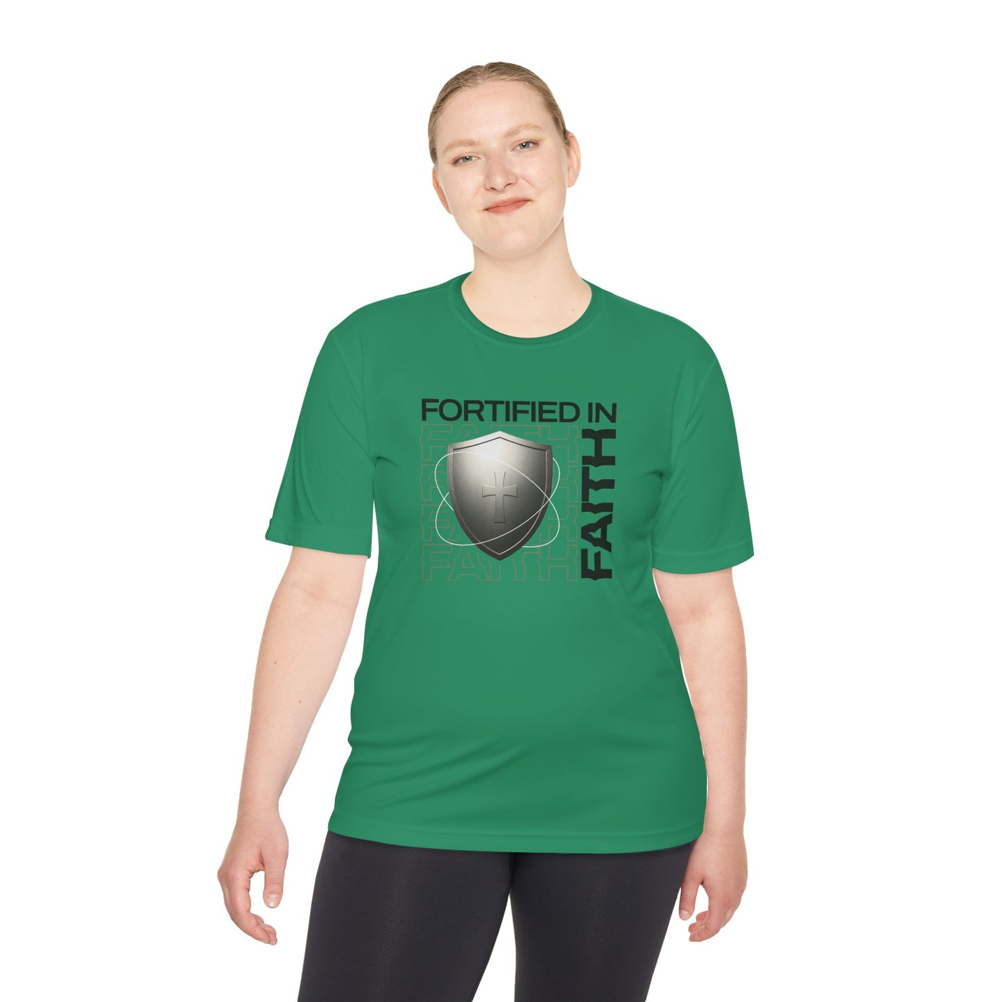 "Fortified In Faith " Unisex Moisture Wicking Tee - The Shield of Light